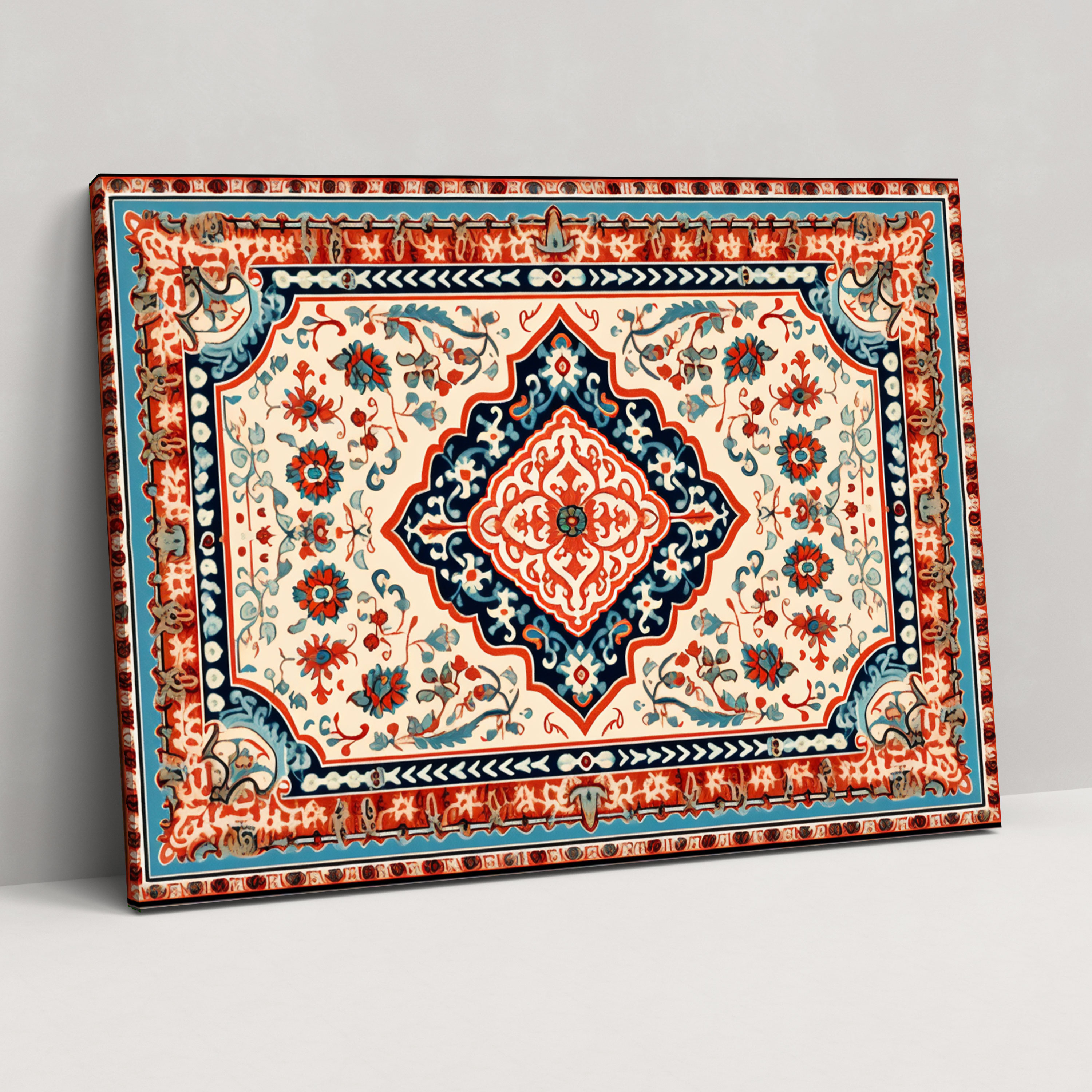 Dynamic Turkish Carpet Pattern Wall Decoration - Turkish Carpet, Wall Decoration, Home Decoration, Canvas