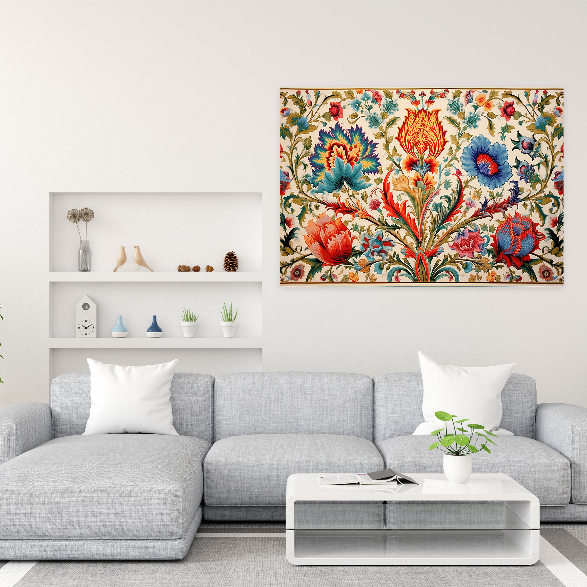 Turkish Carpet Pattern Canvas Wall Decoration - Turkish Carpet, Home Decoration, Canvas, Turkish Carpet Pattern