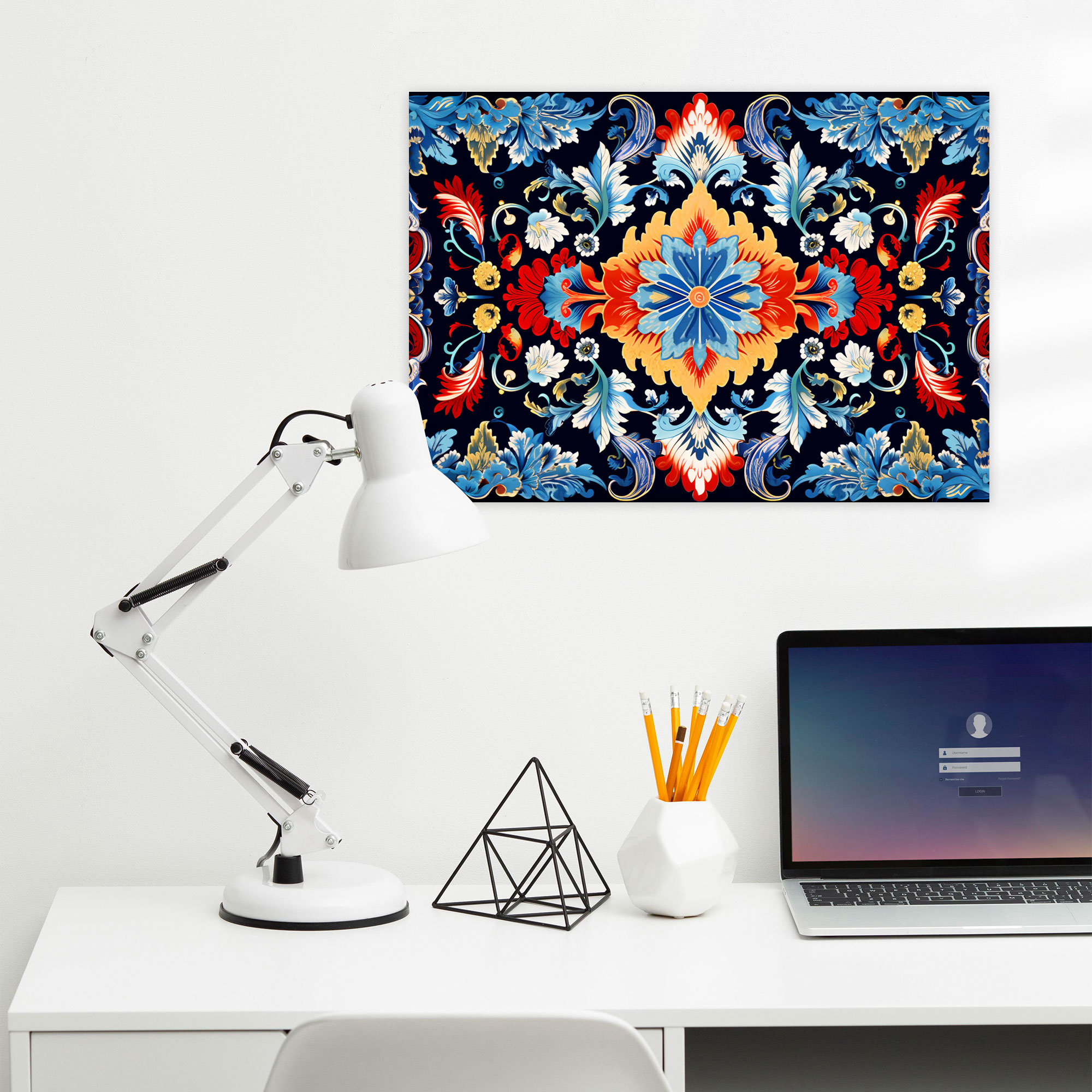 Turkish Carpet Pattern Contemporary Canvas Print - Turkish Carpet, Wall Art, Home Decoration, Canvas