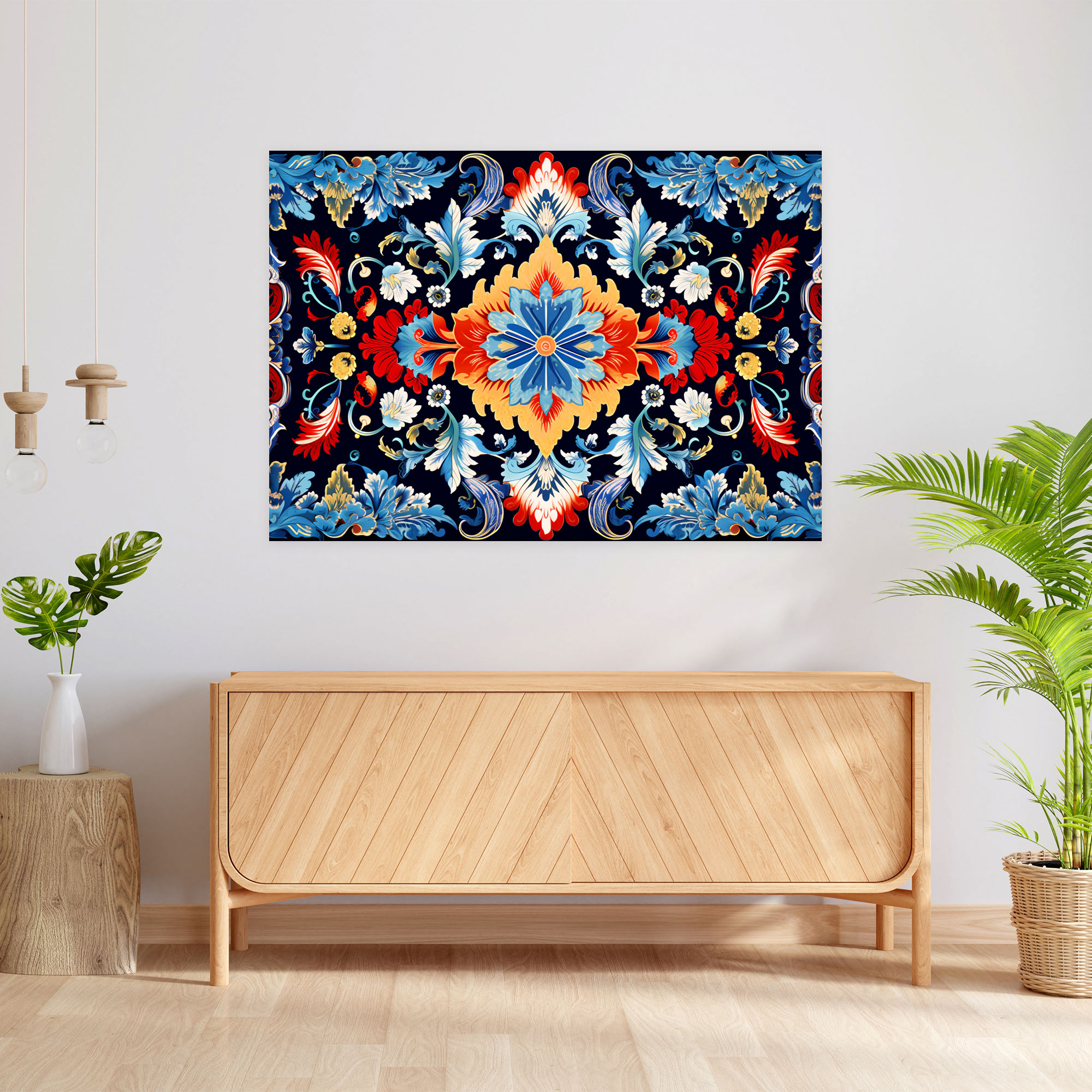 Turkish Carpet Pattern Contemporary Canvas Print - Turkish Carpet, Wall Art, Home Decoration, Canvas