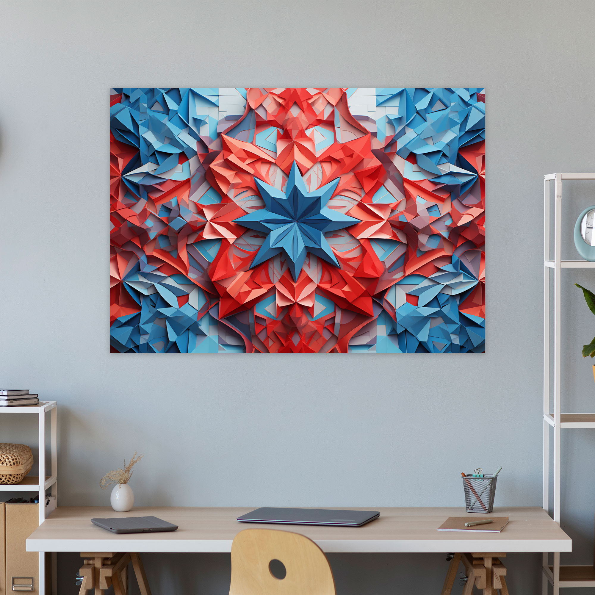 Turkish Carpet Pattern Canvas Print - Turkish Carpet, Red, Blue, Intricate