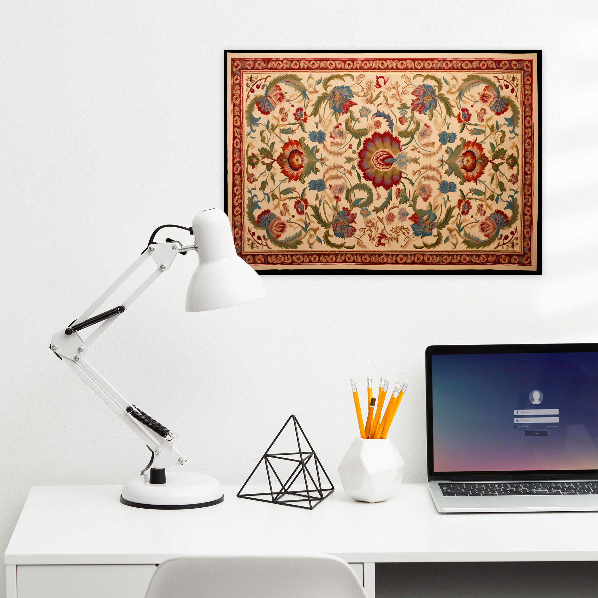 Turkish Carpet Pattern Wall Art - Turkish Carpet, Turkish Carpet Pattern, Floral Motifs, Traditional