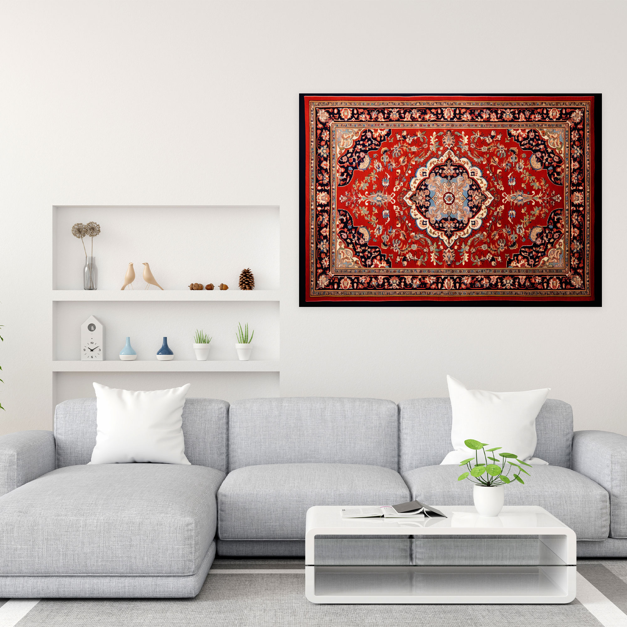 Turkish Carpet Pattern Canvas Print - Turkish Carpet, Floral Motifs, Wall Art, Canvas Print