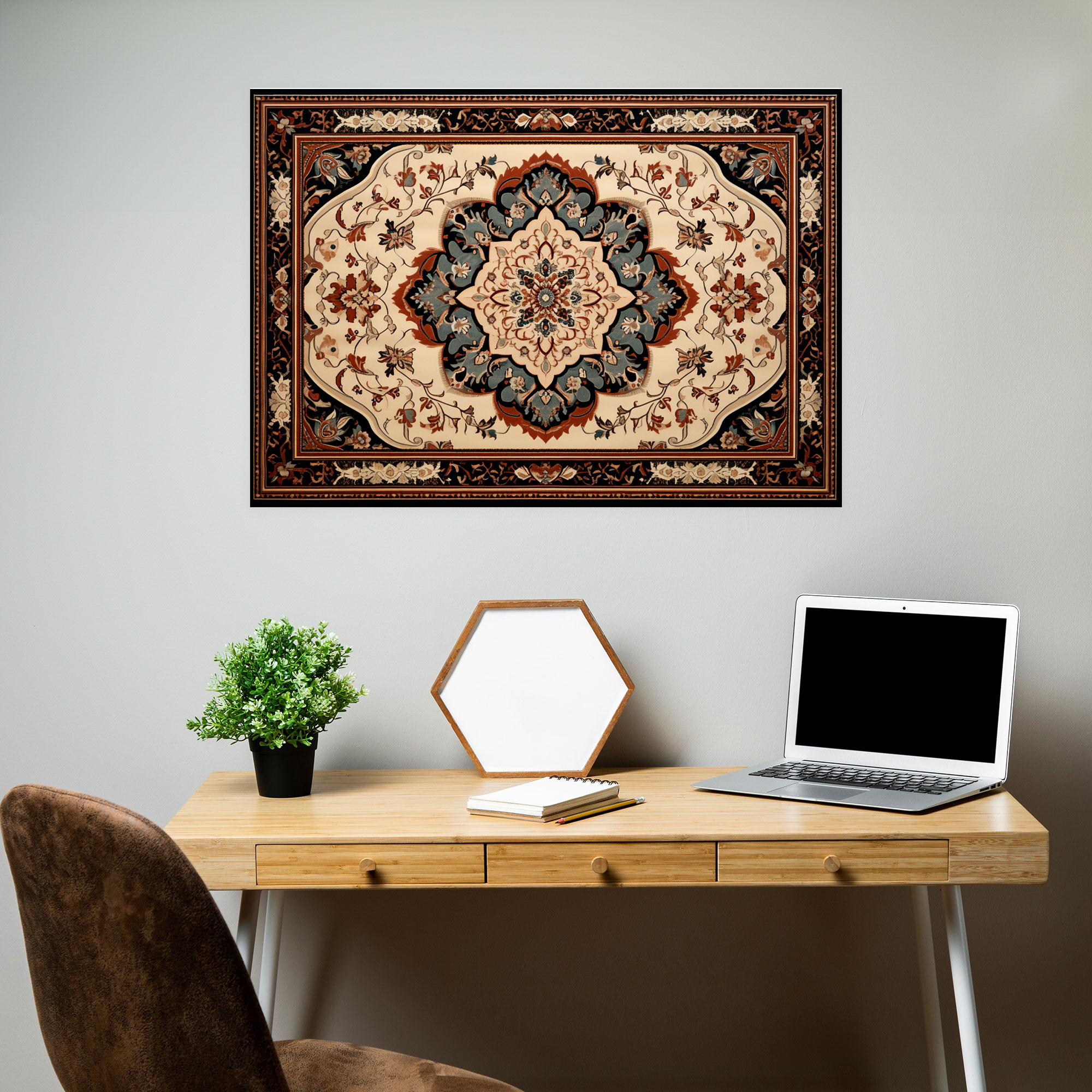 Turkish Carpet Pattern Wall Art - Turkish Carpet, Detailed Motifs, Wall Art, Home Decoration