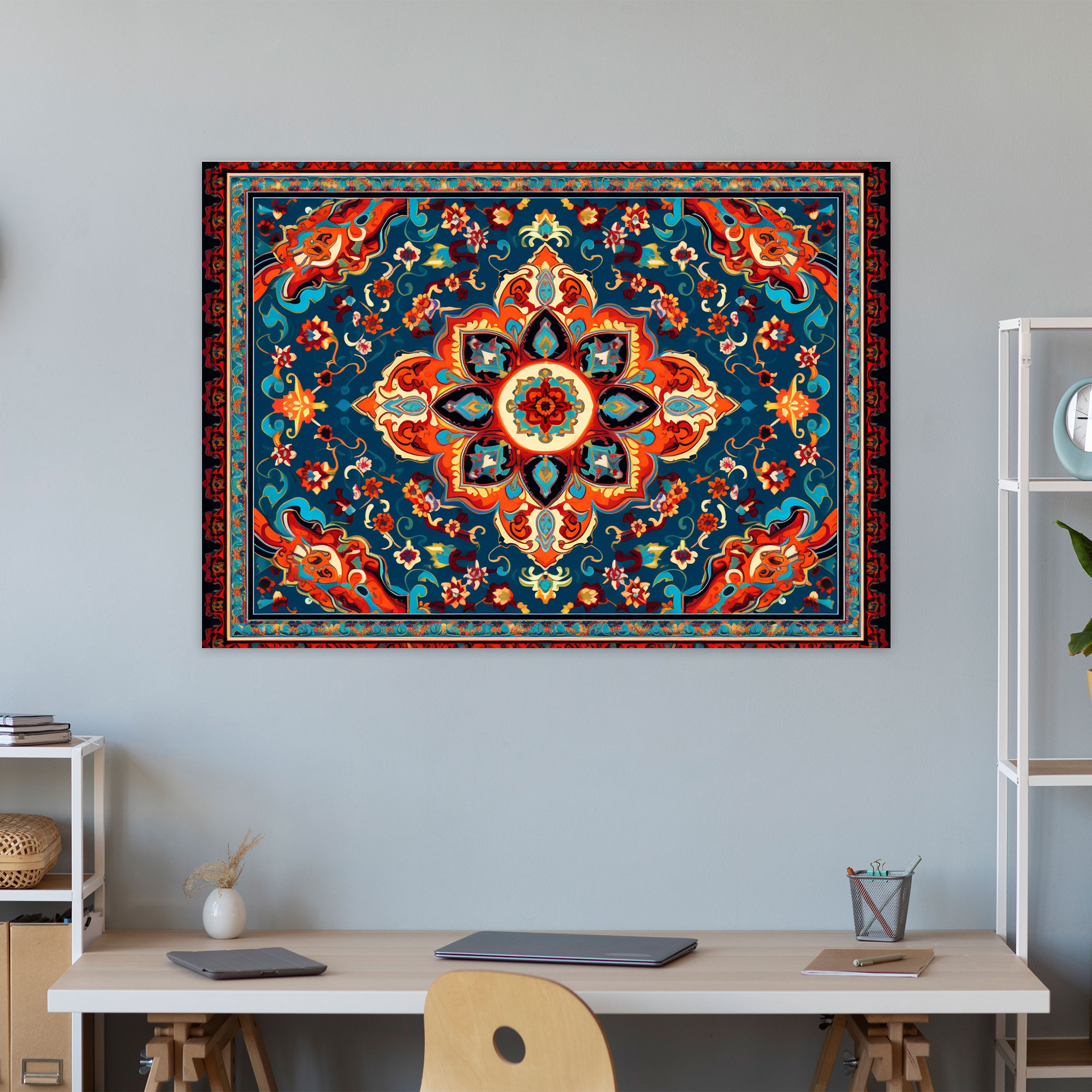 Turkish Carpet Pattern Canvas Wall Art - Turkish Carpet, Elegance, Canvas Print, Turkish Carpet Pattern