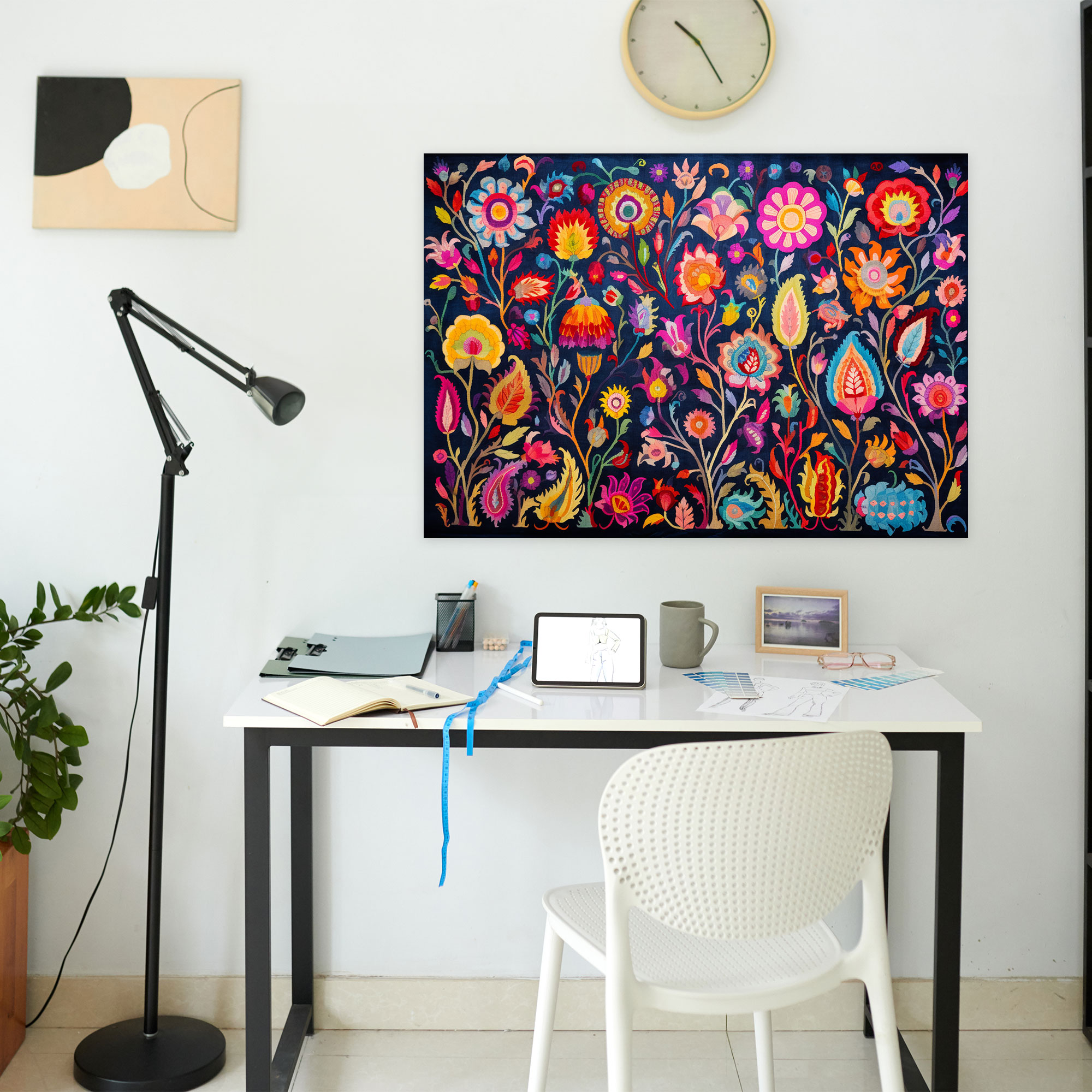 Whimsical Turkish Carpet Pattern Wall Art - Turkish Carpet, Turkish Carpet Pattern, Wall Art, Cheerful Ambiance