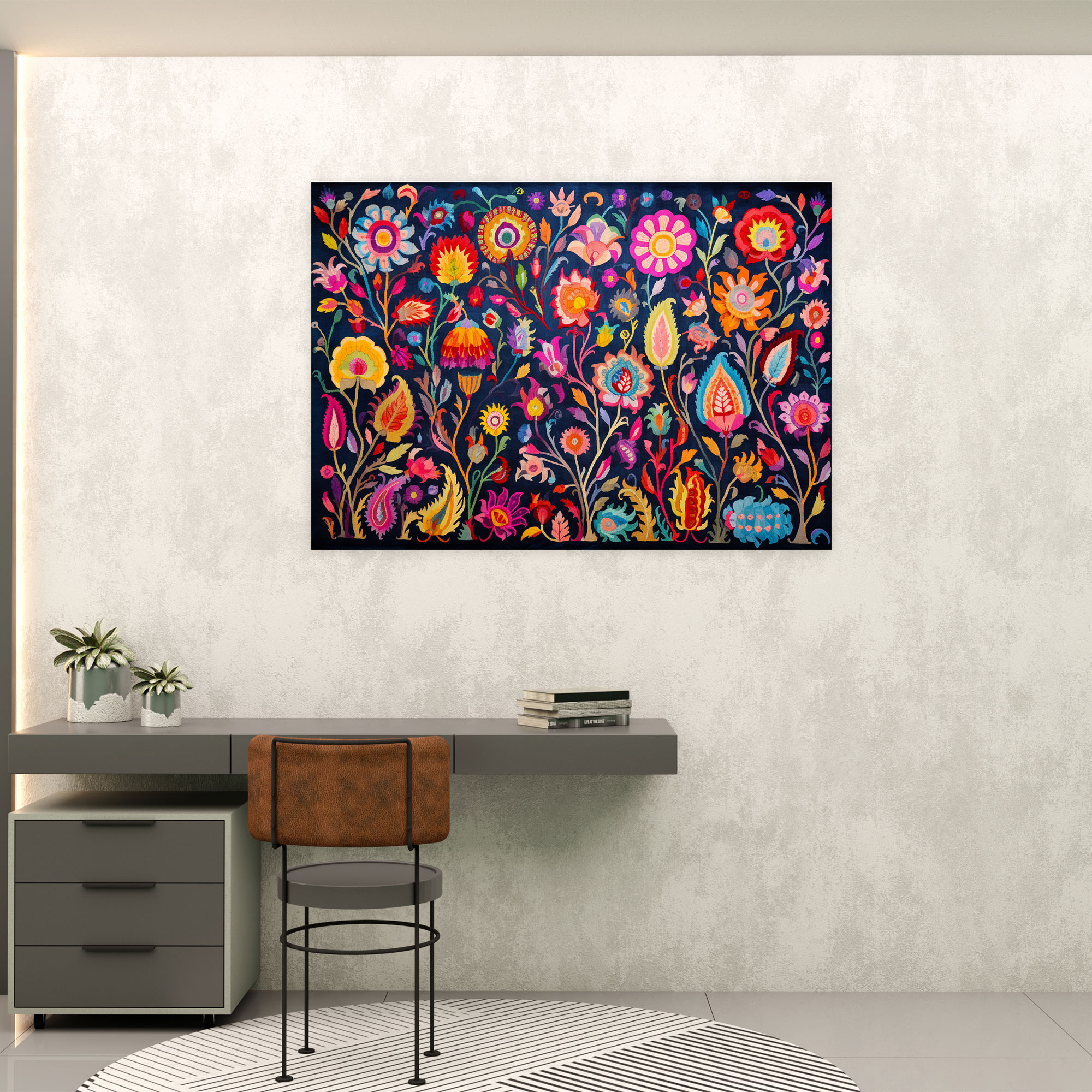 Whimsical Turkish Carpet Pattern Wall Art - Turkish Carpet, Turkish Carpet Pattern, Wall Art, Cheerful Ambiance