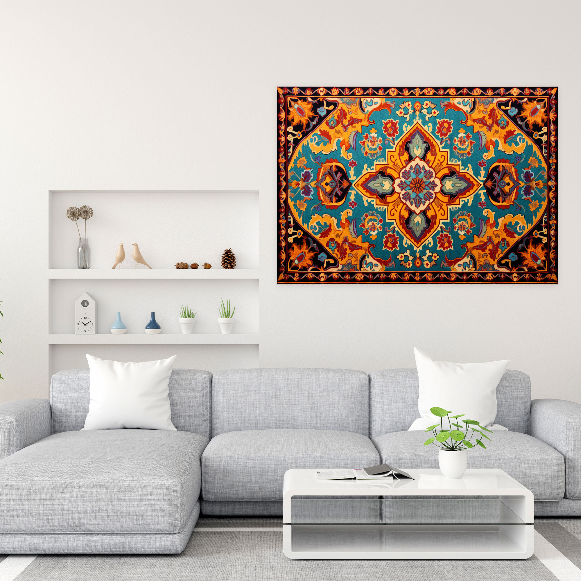 Turkish Carpet Pattern Canvas Print - Turkish Carpet, Canvas Print, Rich Colors, Wall Art