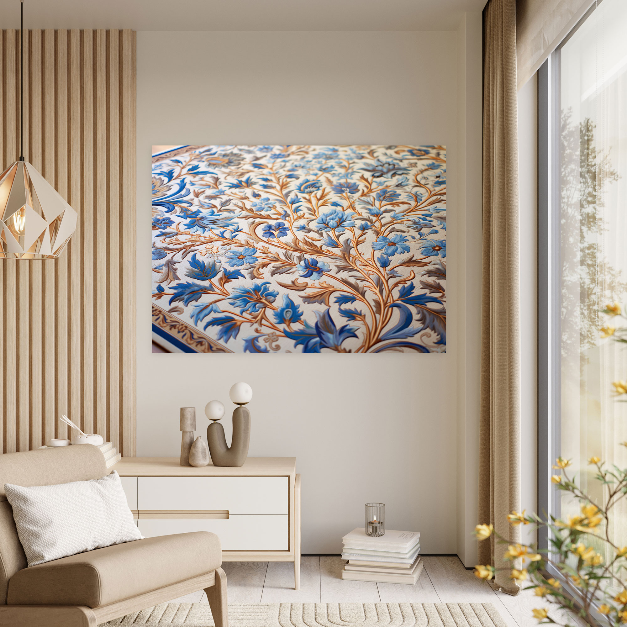 Turkish Carpet Pattern Canvas Wall Art - Turkish Carpet, Canvas Wall Art, Gentle Colors, Canvas Print