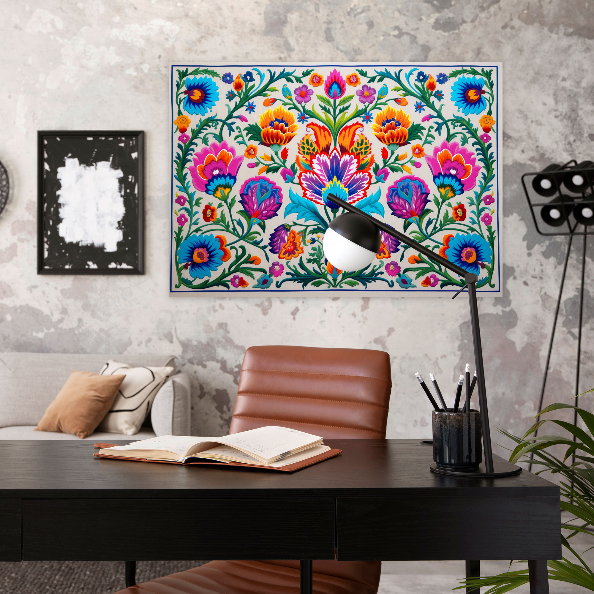 Turkish Carpet Pattern Canvas Print - Turkish Carpet, Bold Colors, Canvas Print, Home Decoration