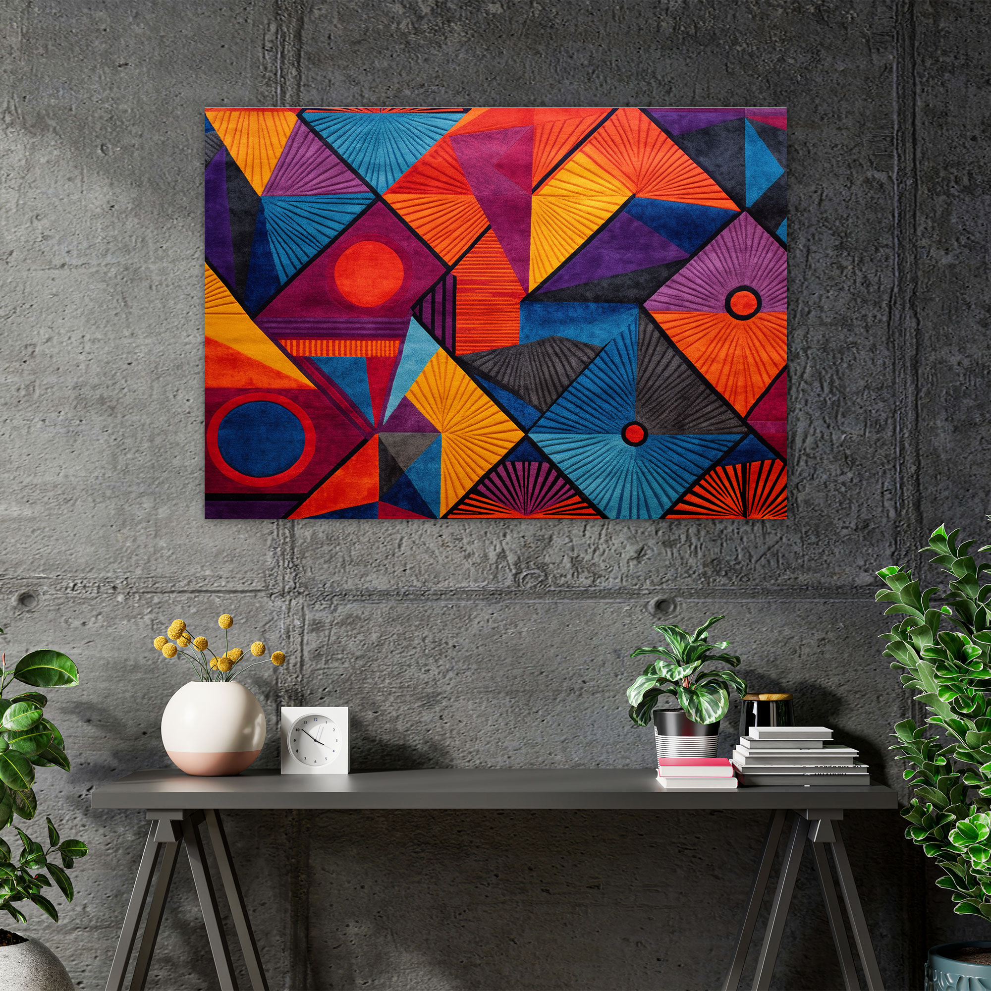 Contemporary Turkish Carpet Pattern Canvas Print - Turkish Carpet, Wall Art, Contemporary Design, Wall Decoration
