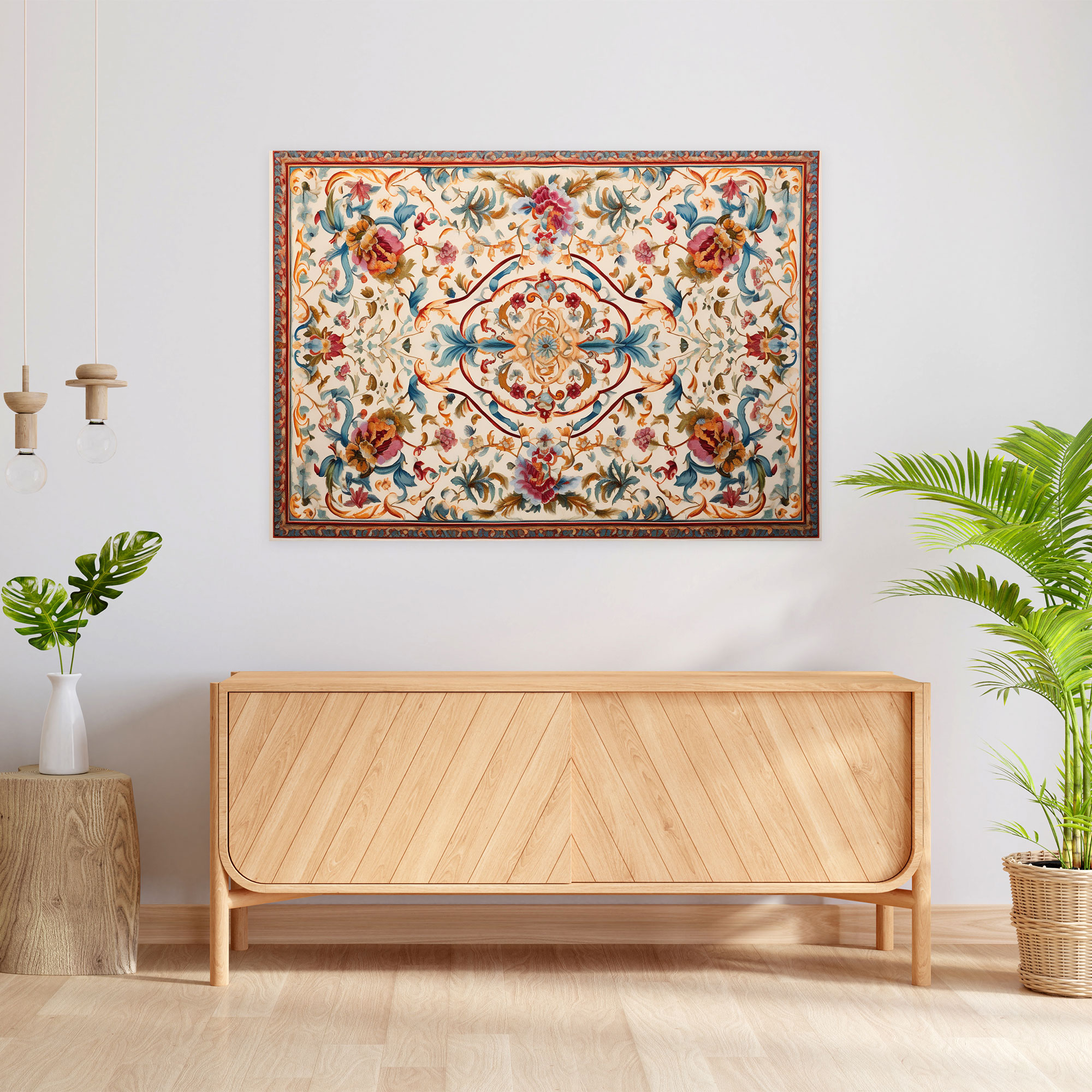 Timeless Turkish Carpet Pattern Wall Art - Turkish Carpet, Canvas Print, Canvas Wall Art, Timeless Design