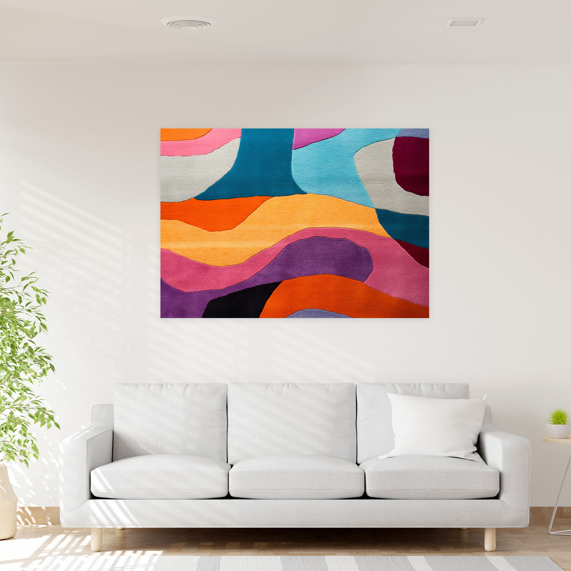 Abstract Turkish Carpet Pattern Canvas Print - Turkish Carpet, Thought-Provoking, Wall Art, Abstract Interpretation