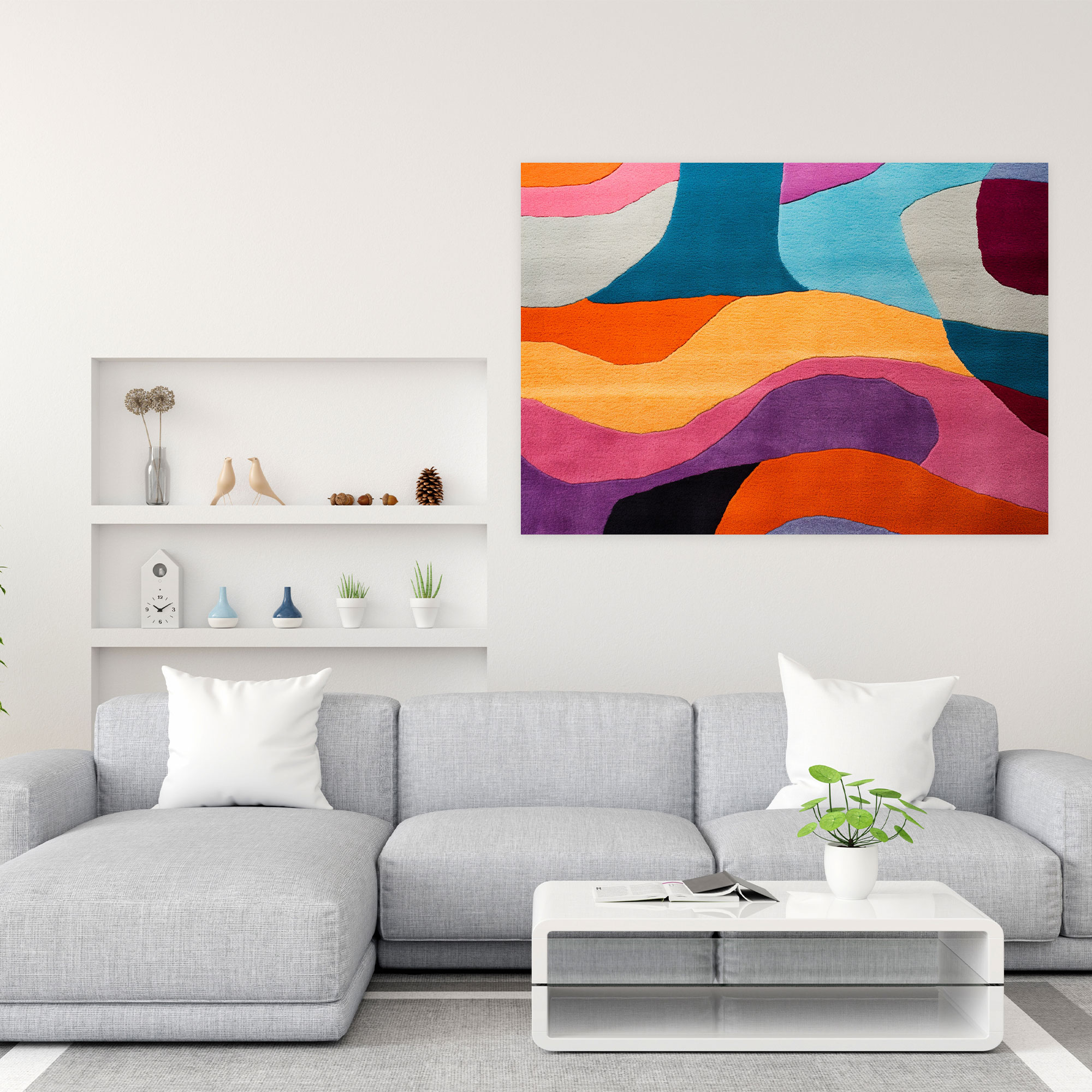 Abstract Turkish Carpet Pattern Canvas Print - Turkish Carpet, Thought-Provoking, Wall Art, Abstract Interpretation