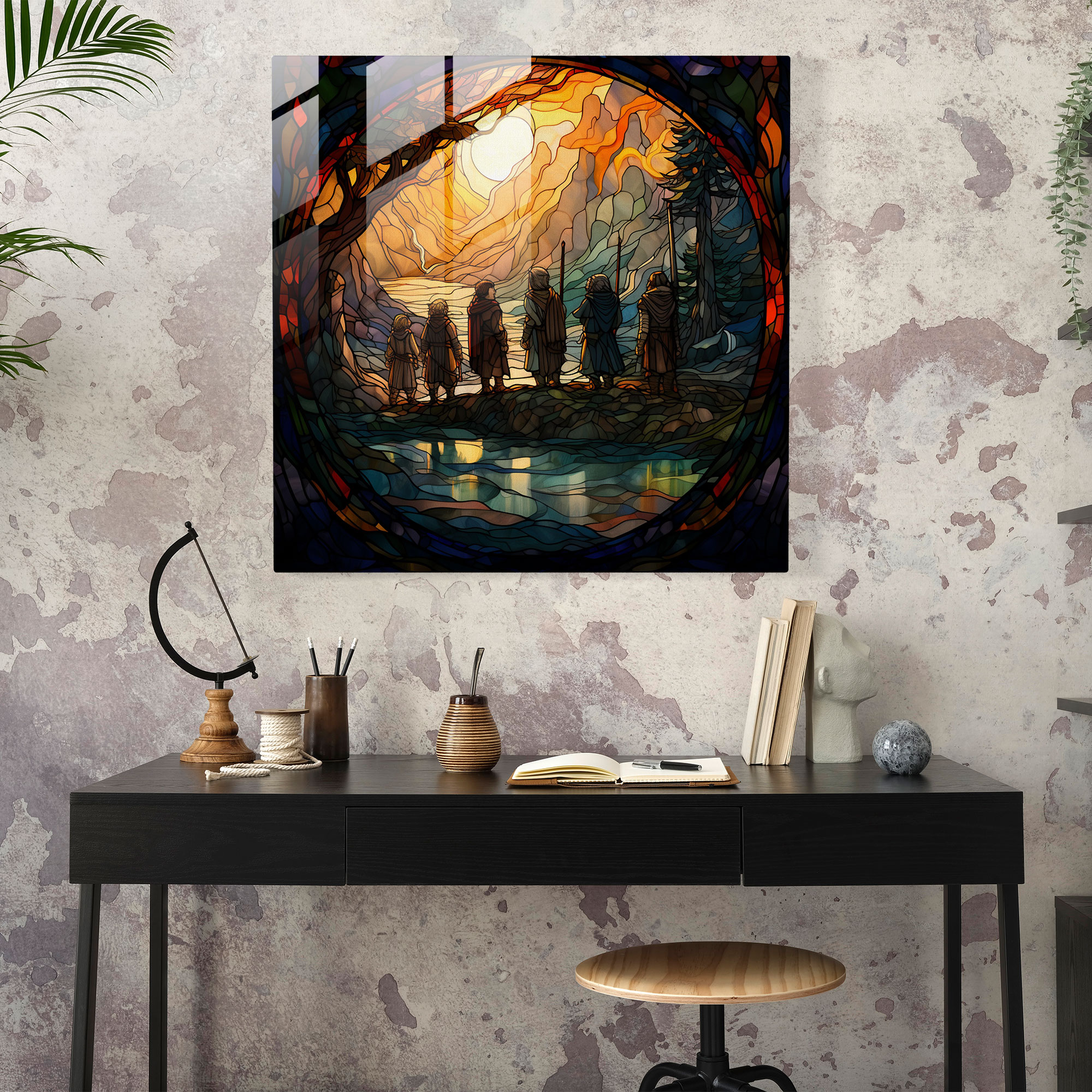 Fellowship Of The Ring Glass Print - The Lord Of The Rings, Home Decoration, Wall Decoration, Glass Art