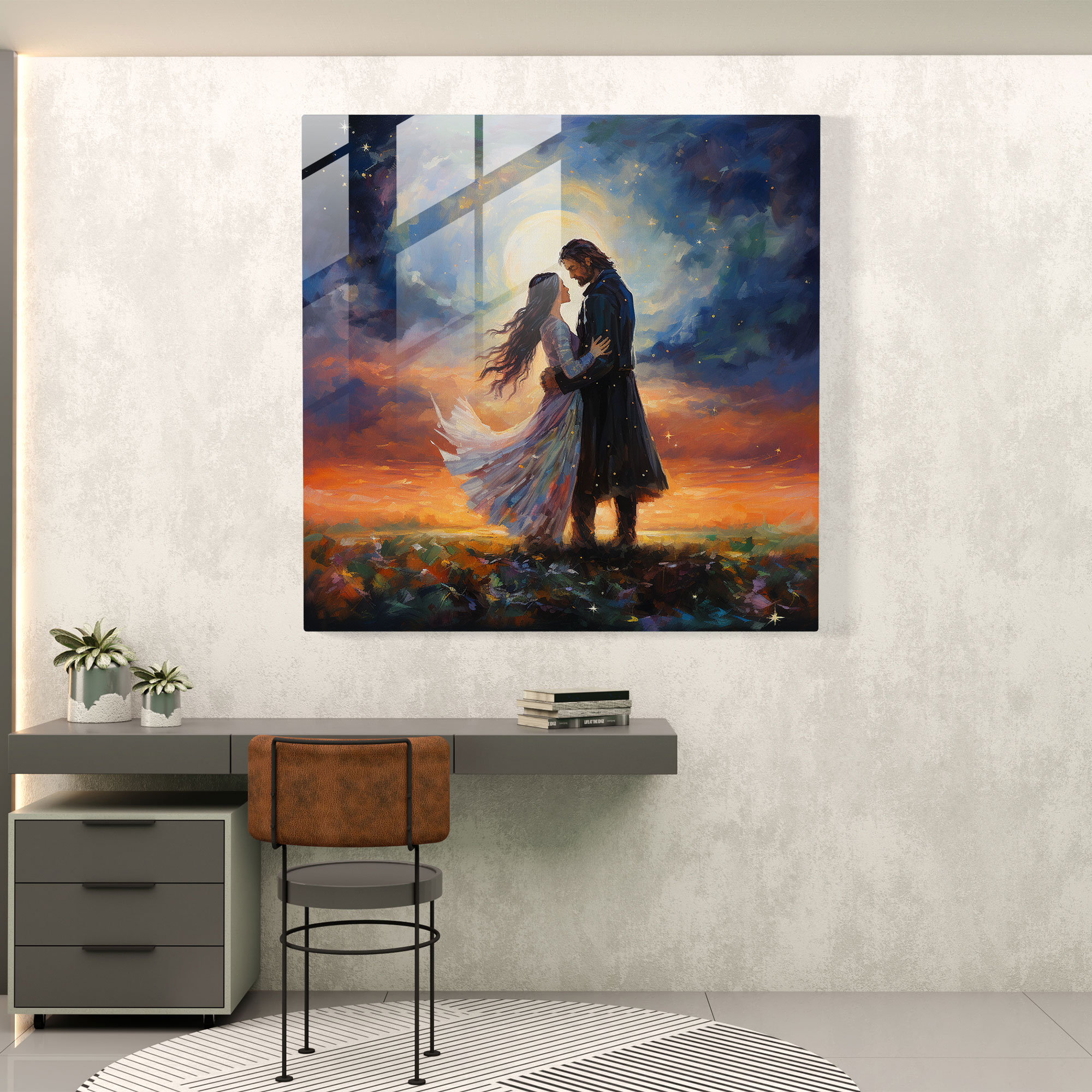 Arwen And Aragorn Glass Print - The Lord Of The Rings, Wall Decoration, Glass Art, Lord Of The Rings