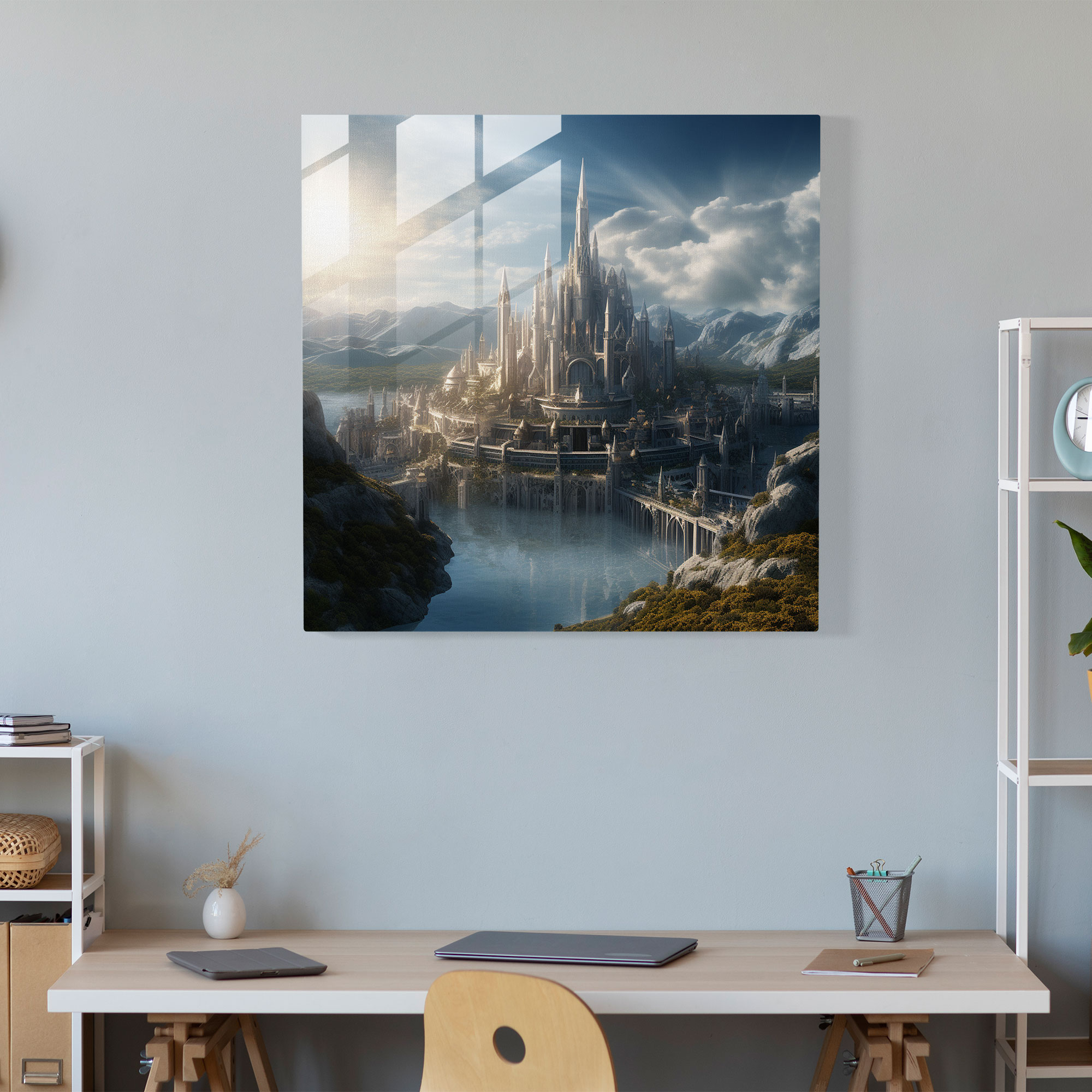 Minas Tirith Glass Print - The Lord Of The Rings, Minas Tirith, Home Decoration, Glass Wall Art