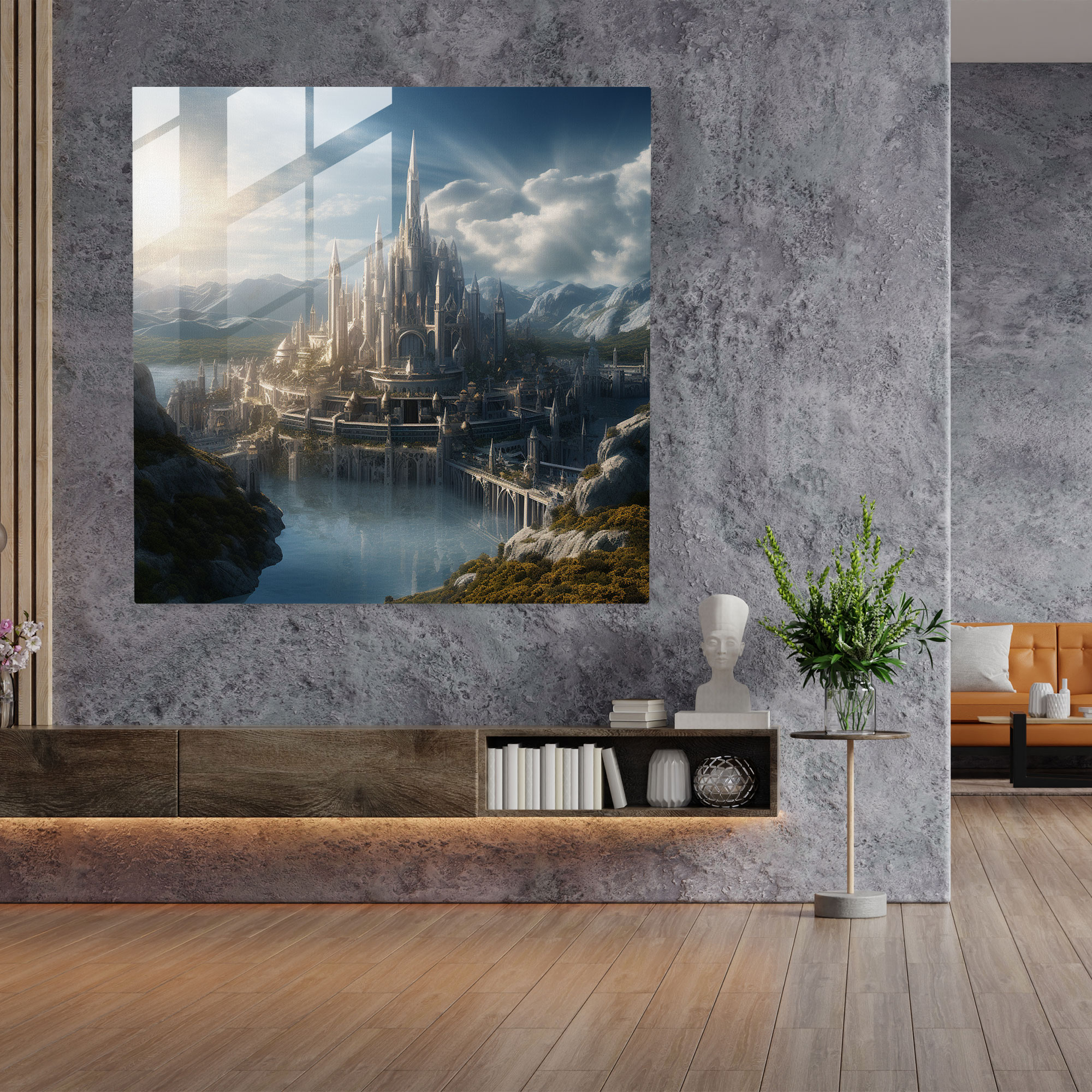 Minas Tirith Glass Print - The Lord Of The Rings, Minas Tirith, Home Decoration, Glass Wall Art