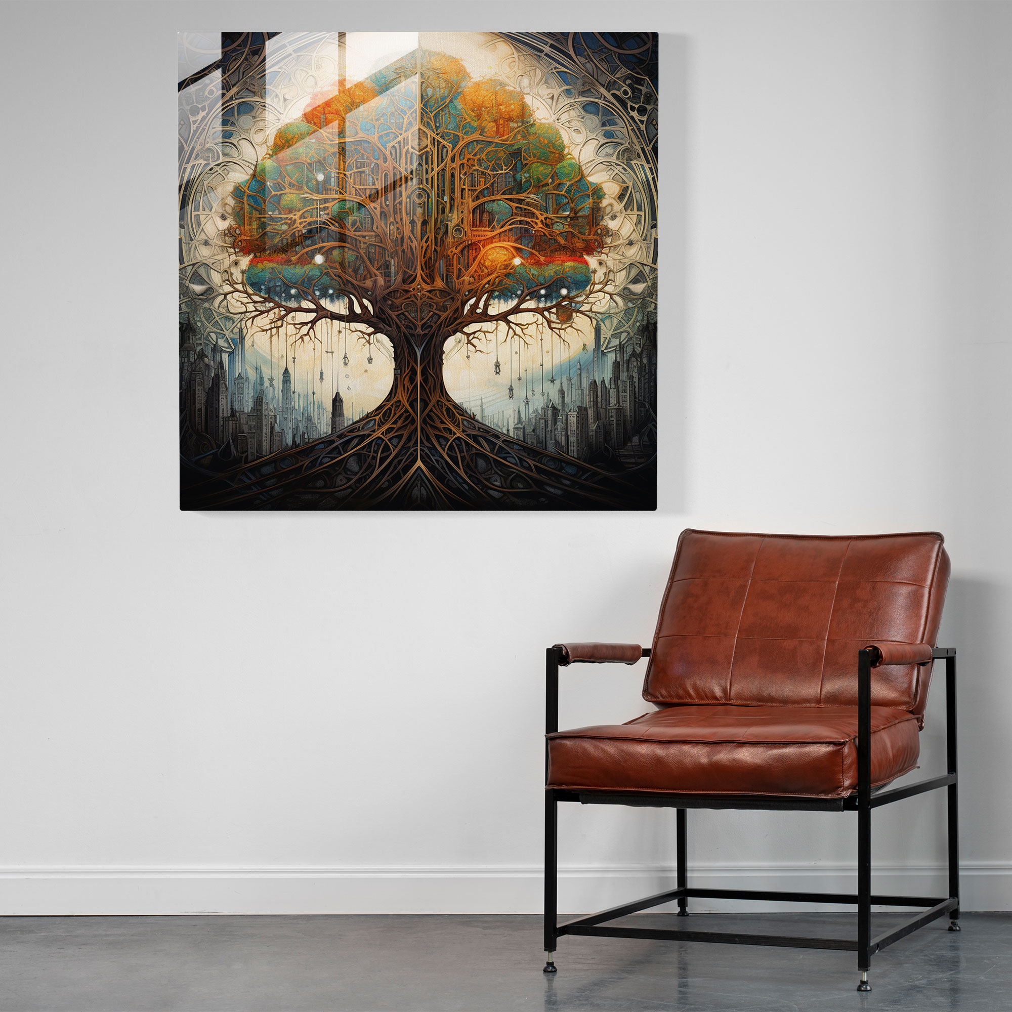 Gondor Ağacı Cam Tablo - Yüzüklerin Efendisi Modern Sanat Cam Tablo Duvar Dekorasyonu