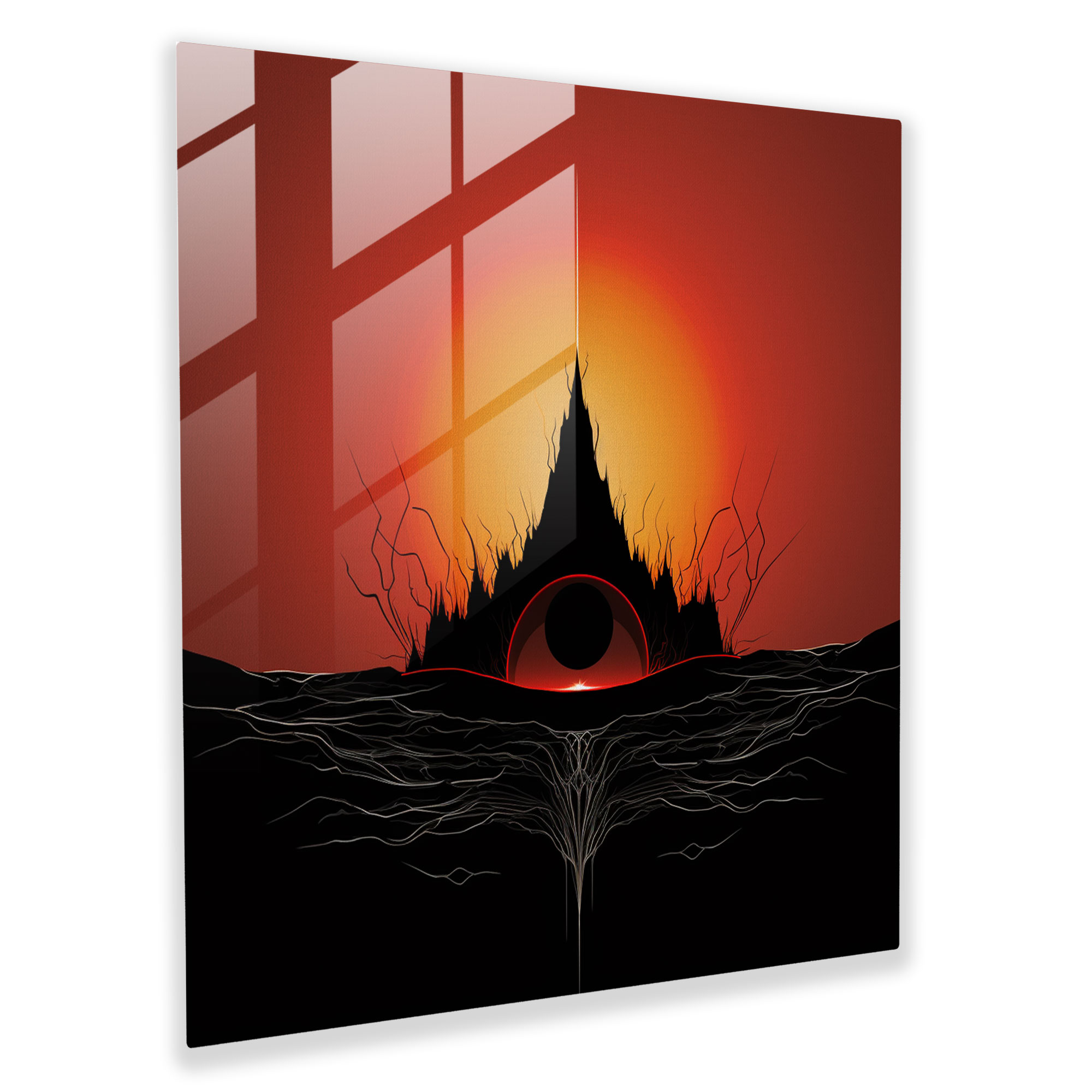 The Lord Of The Rings Glass Print - The Lord Of The Rings, Eye Of Sauron, Glass Art, Bold Silhouettes