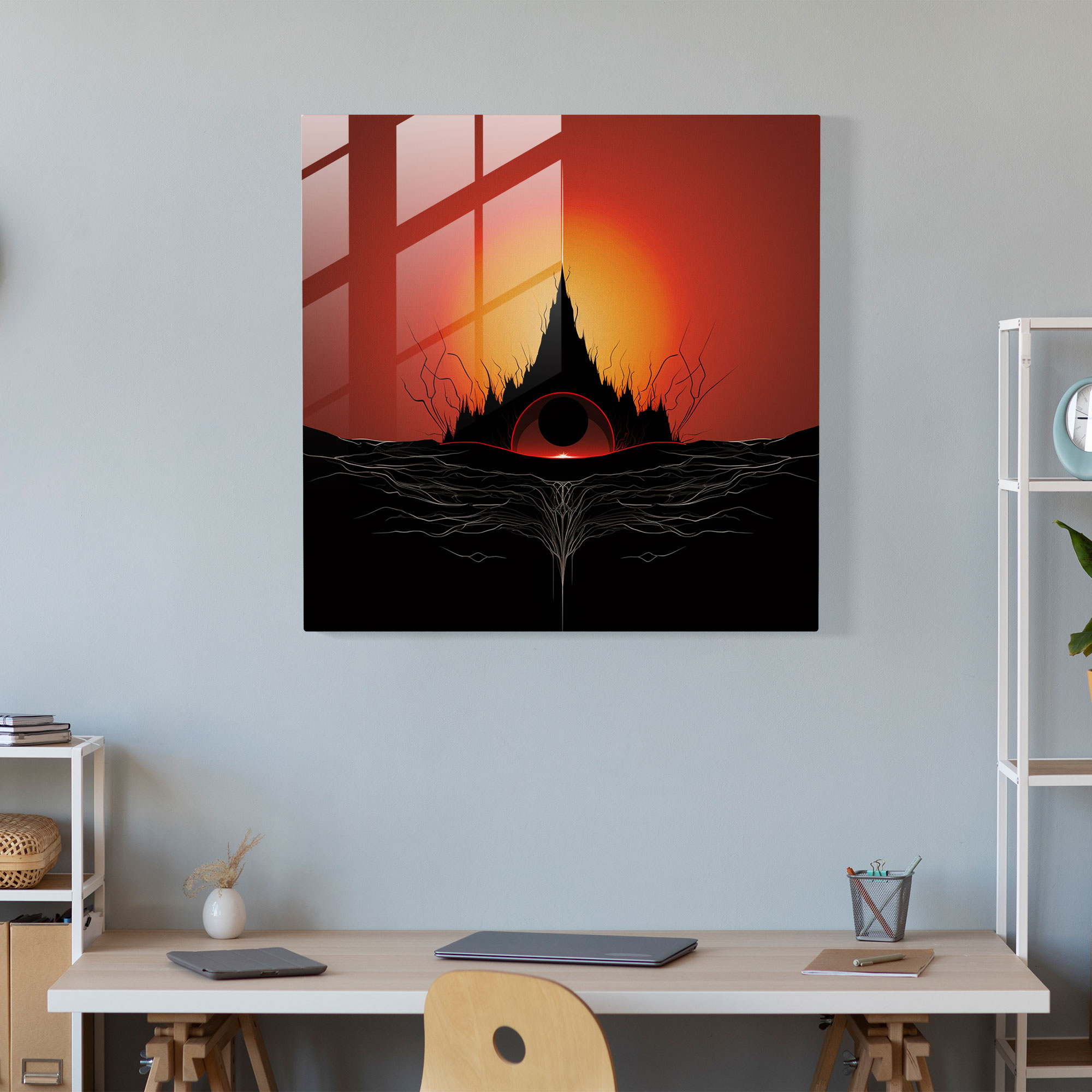 The Lord Of The Rings Glass Print - The Lord Of The Rings, Eye Of Sauron, Glass Art, Bold Silhouettes