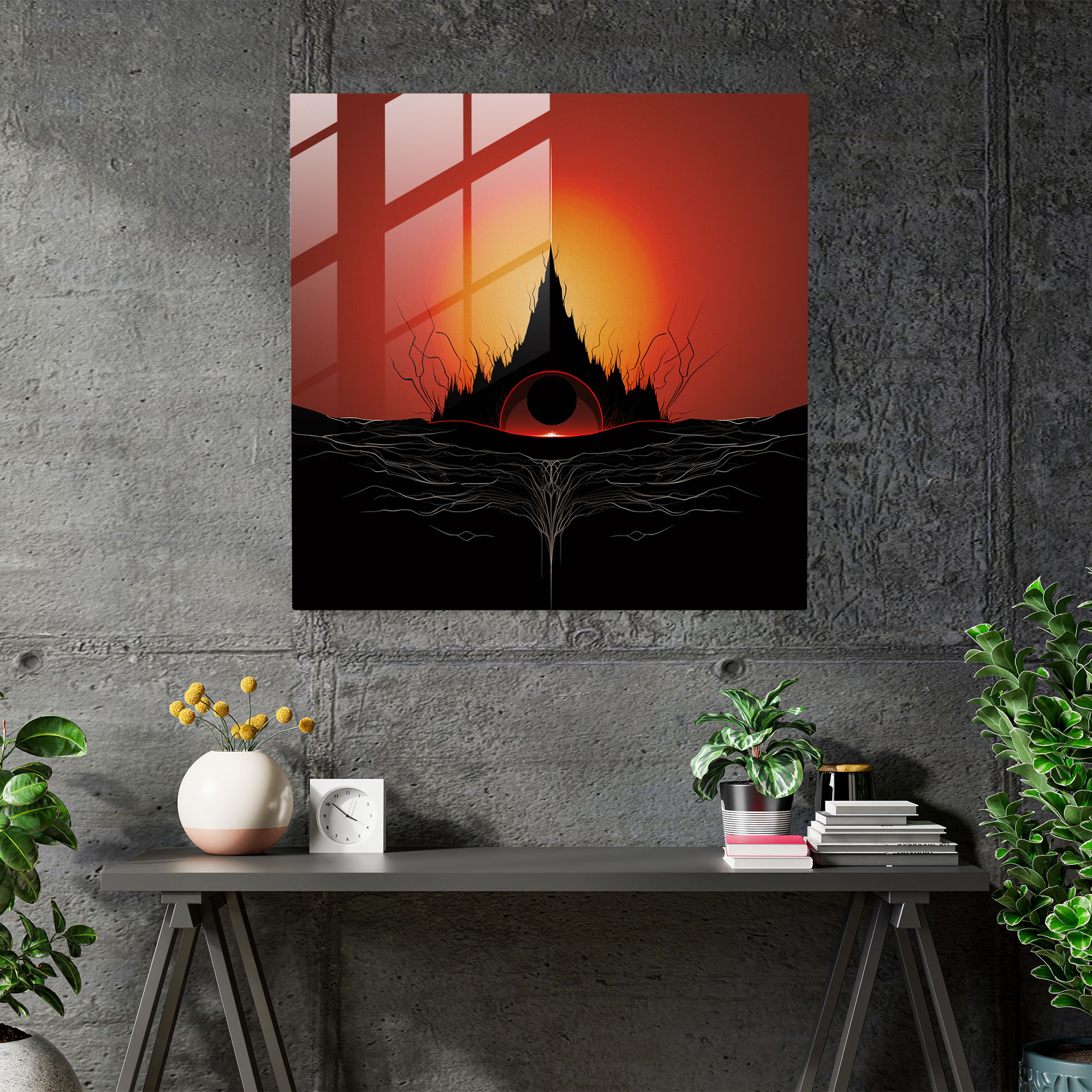 The Lord Of The Rings Glass Print - The Lord Of The Rings, Eye Of Sauron, Glass Art, Bold Silhouettes
