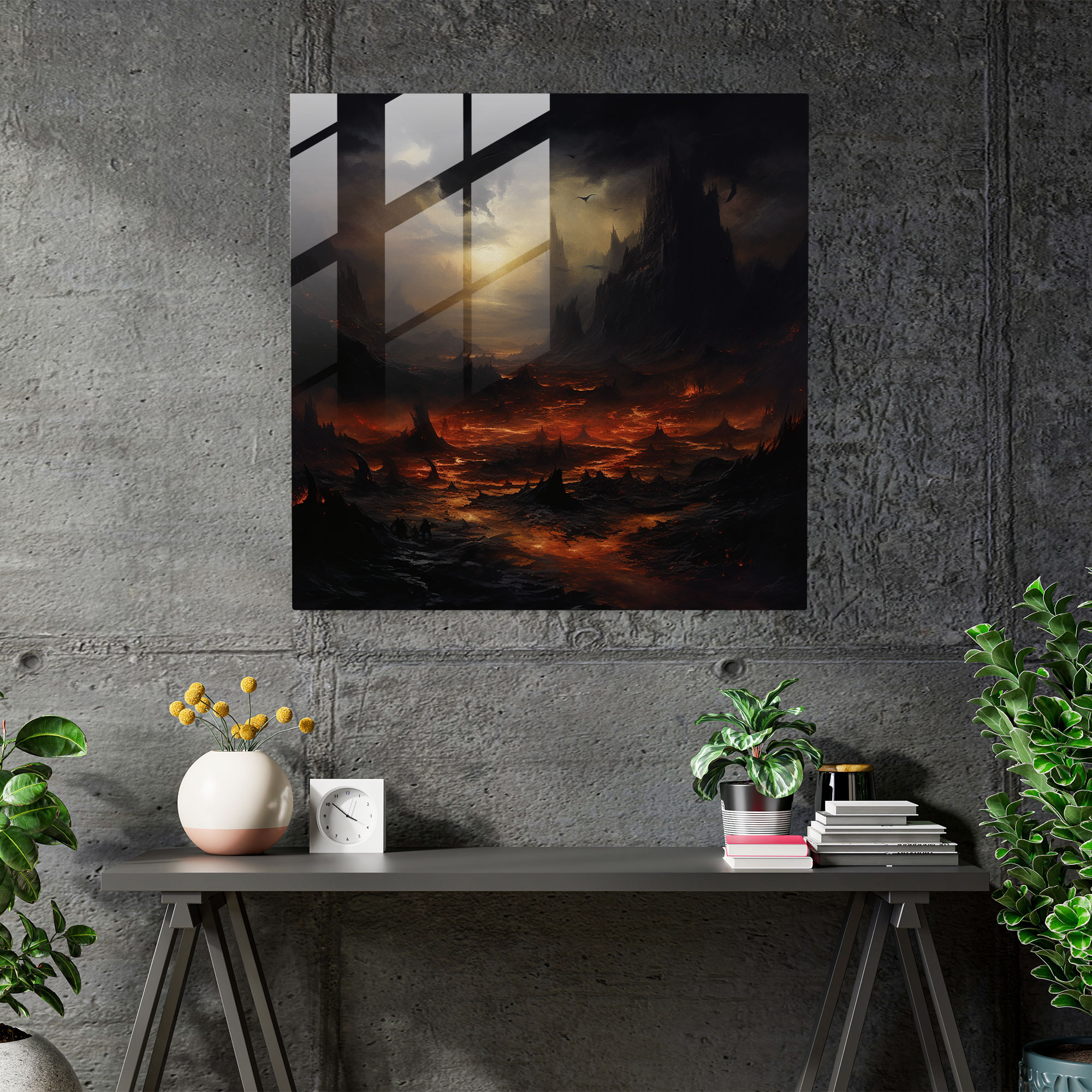 Yüzüklerin Efendisi Cam Tablo - Mordor'un Yıkımı - Modern Sanat Felaket