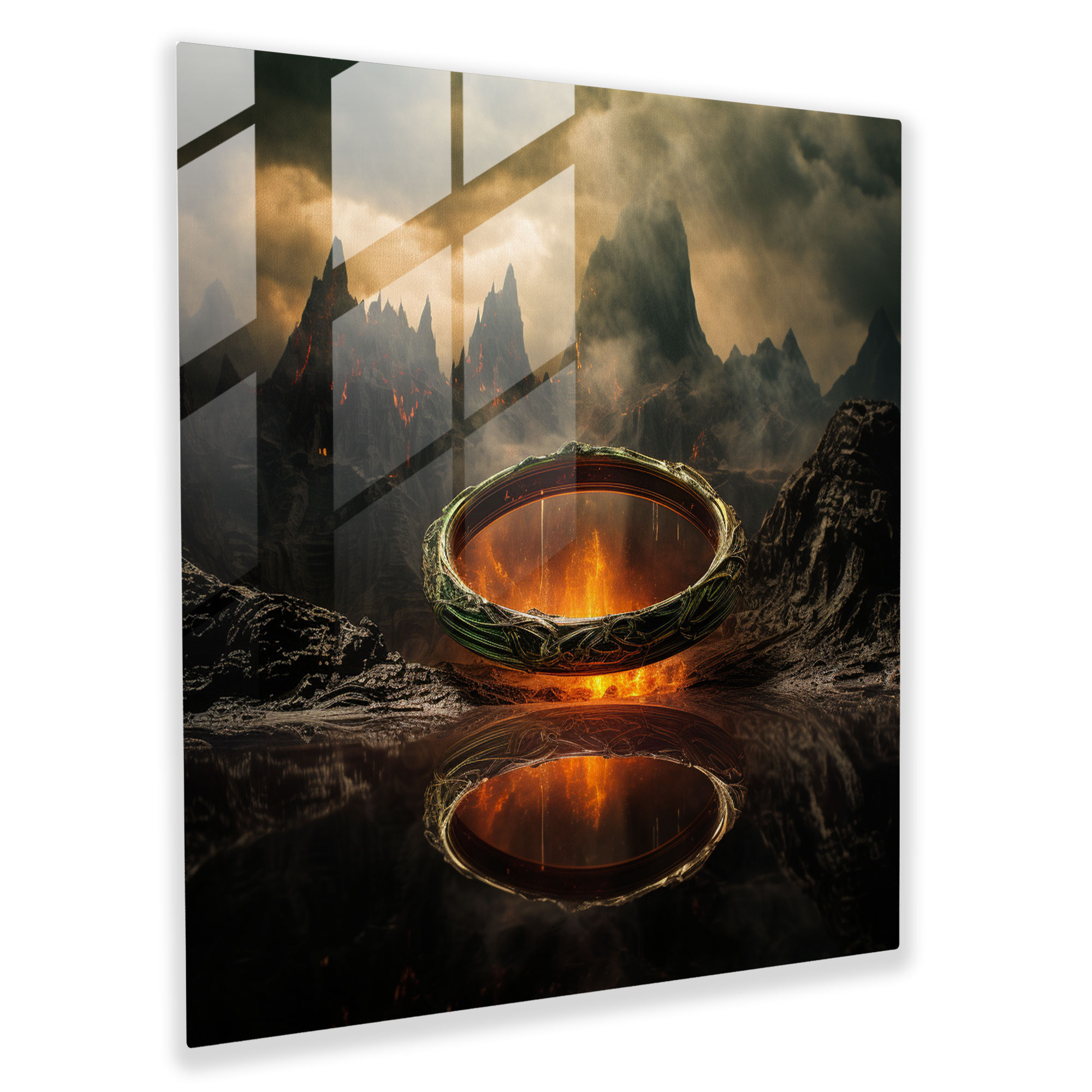 The Lord Of The Rings Glass Print - Mount Doom - The Lord Of The Rings, Mystery, Glass Wall Art, One Ring