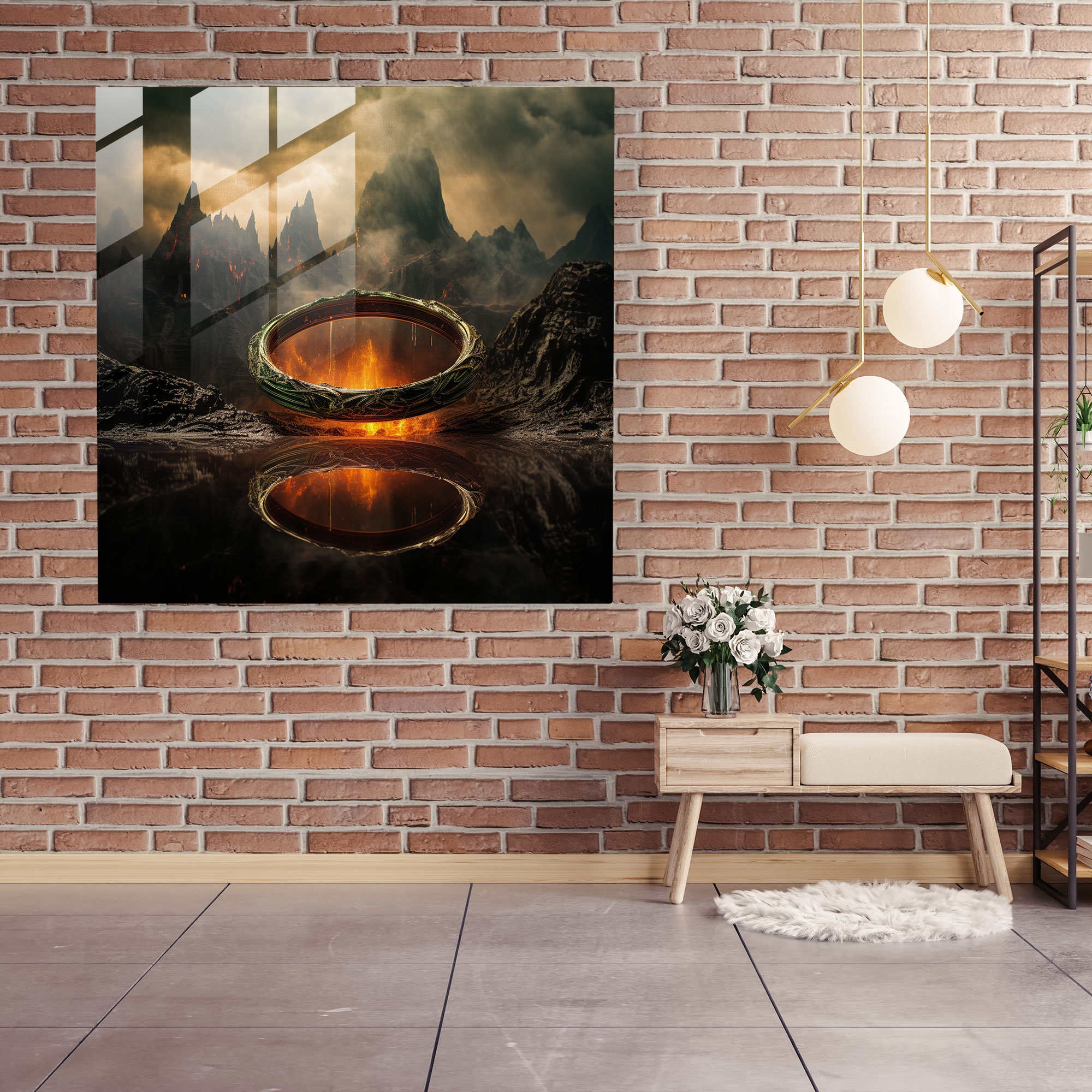 The Lord Of The Rings Glass Print - Mount Doom - The Lord Of The Rings, Mystery, Glass Wall Art, One Ring