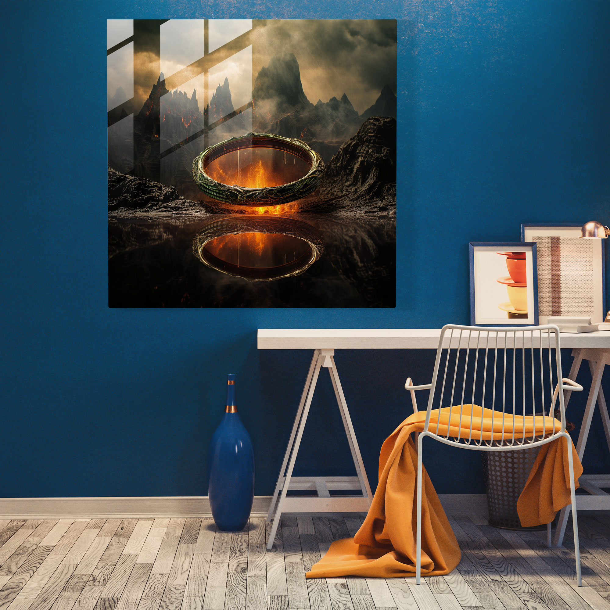 The Lord Of The Rings Glass Print - Mount Doom - The Lord Of The Rings, Mystery, Glass Wall Art, One Ring