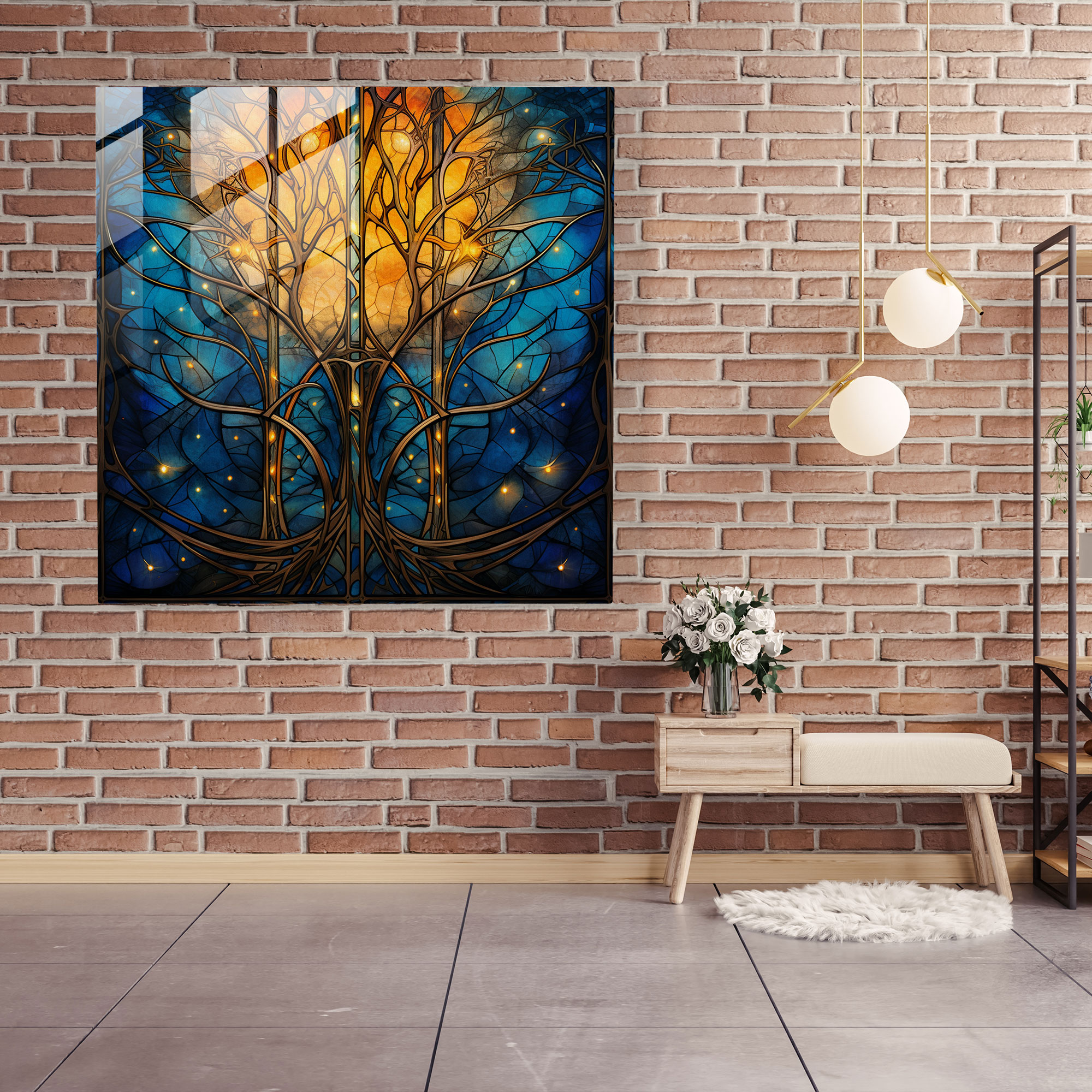 The Lord Of The Rings Glass Print - Lothlórien - The Lord Of The Rings, Stained Glass, Mystical, Glass Print