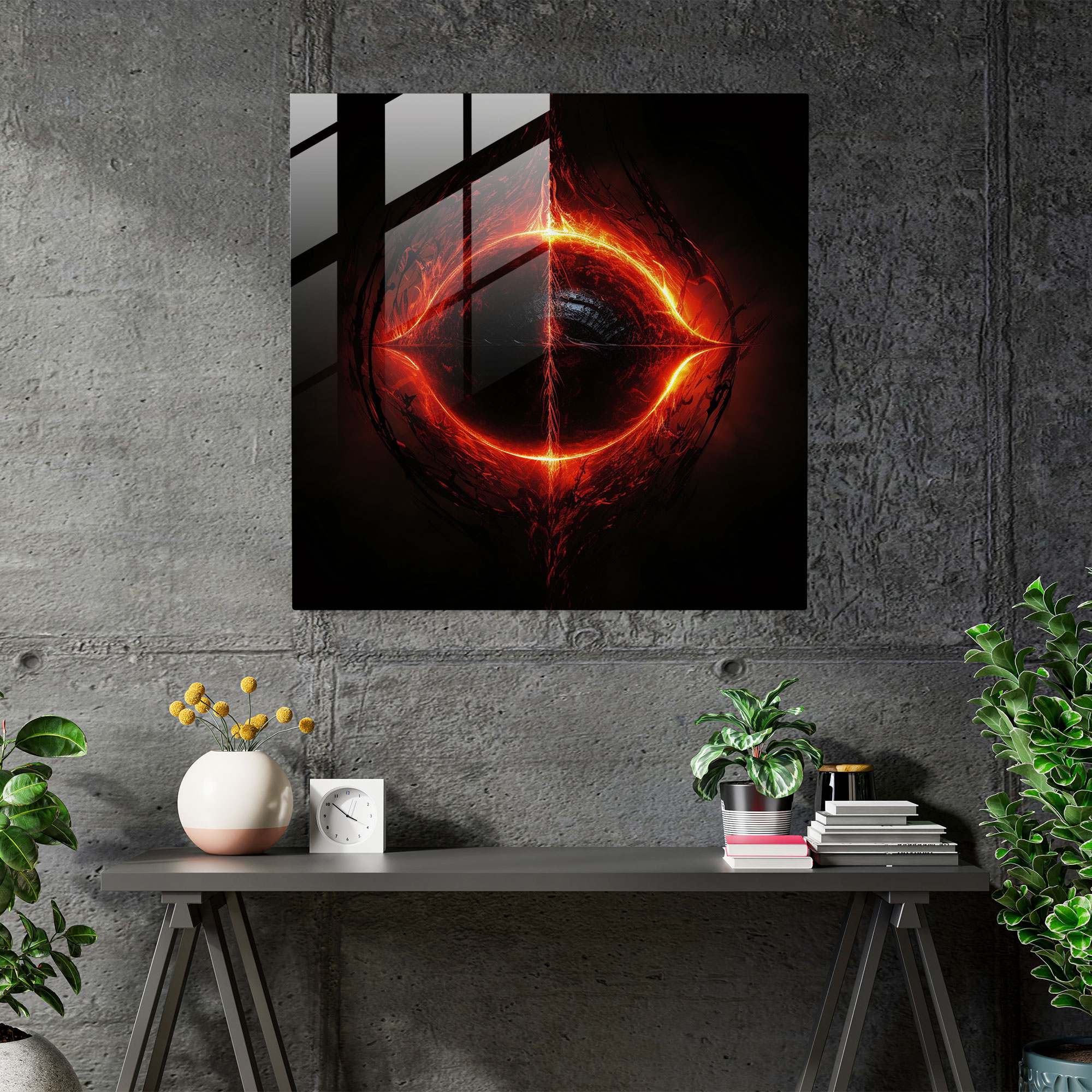 The Lord Of The Rings Glass Print - Eye Of Sauron - The Lord Of The Rings, Wall Decoration, Glass Art, Intrigue
