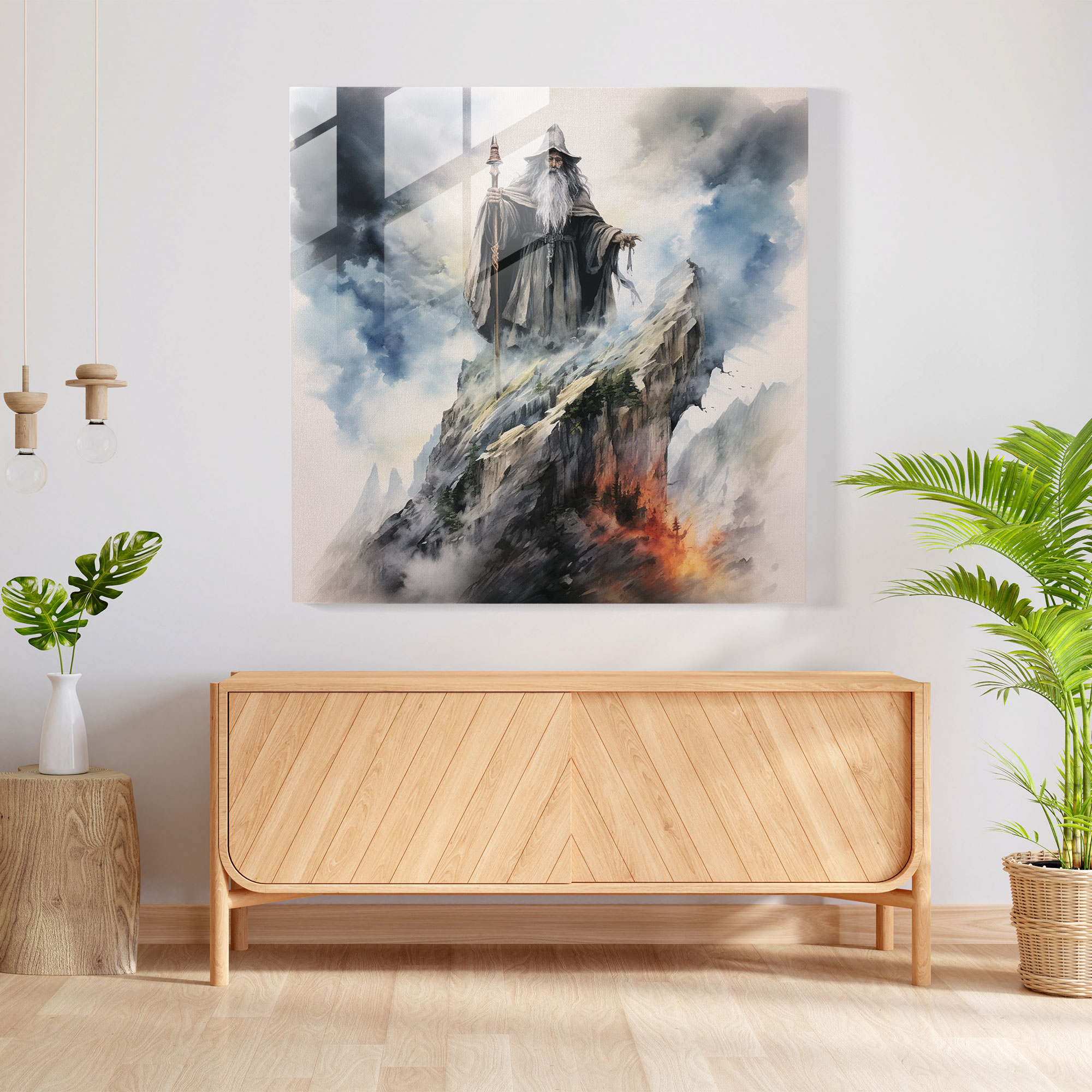 The Lord Of The Rings Glass Print - The Lord Of The Rings, Wisdom, Mountain Peak, Glass Art