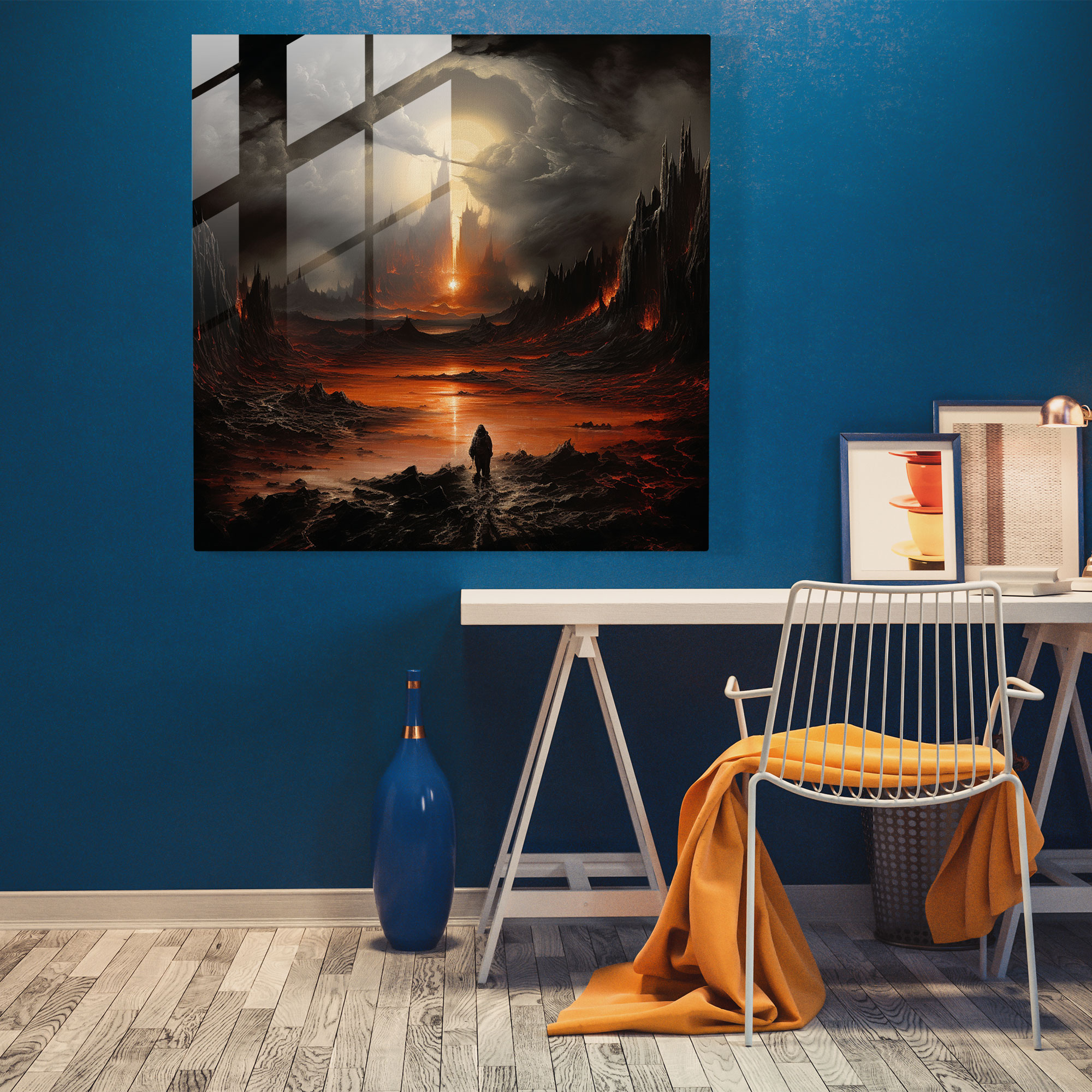 The Lord Of The Rings Glass Print - The Lord Of The Rings, Surrealist Landscape, The Lord Of The Rings, Modern Art