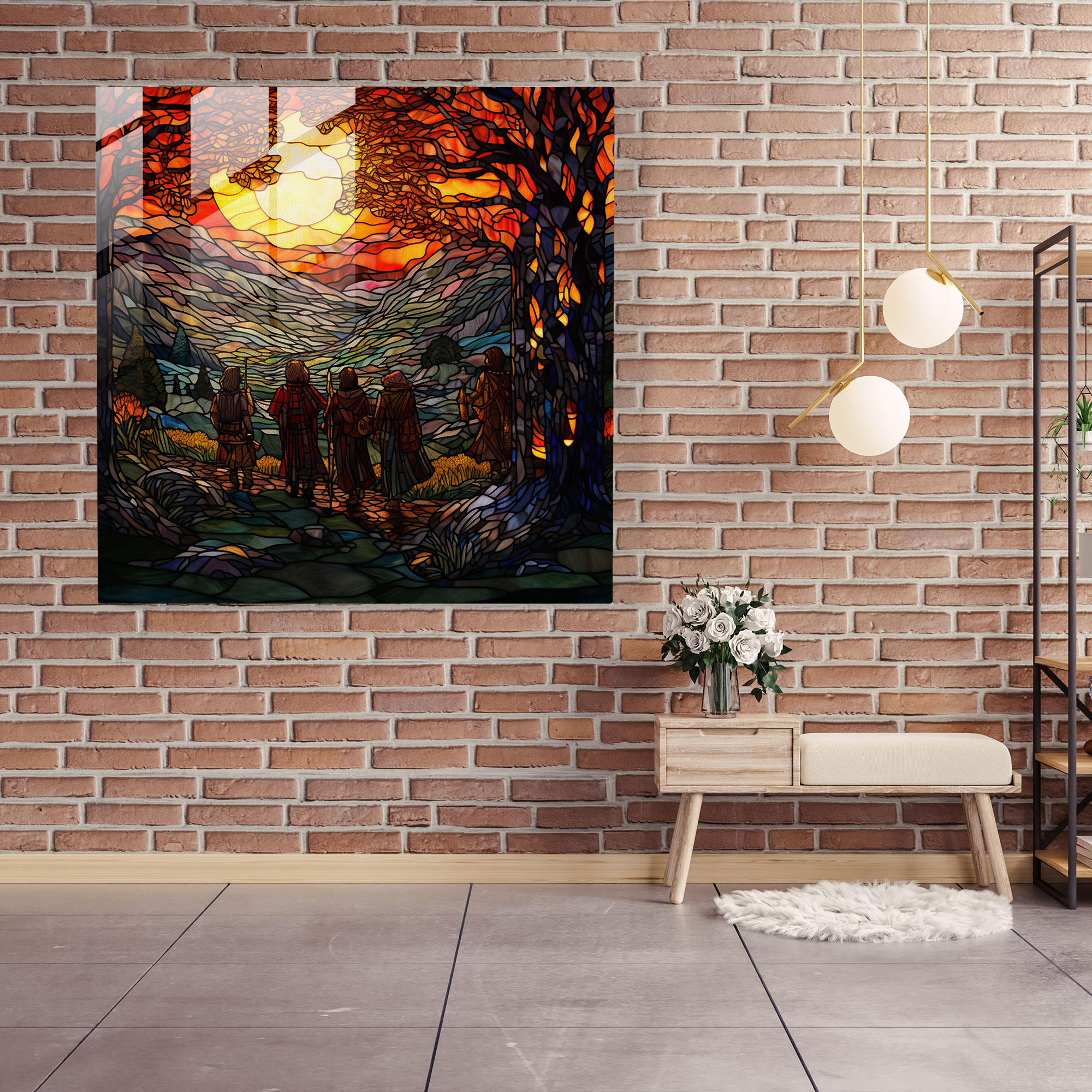 The Lord Of The Rings Glass Wall Art - Stained Glass Mosaic - The Lord Of The Rings, Glass Art, Stained Glass Mosaic, Glass Print