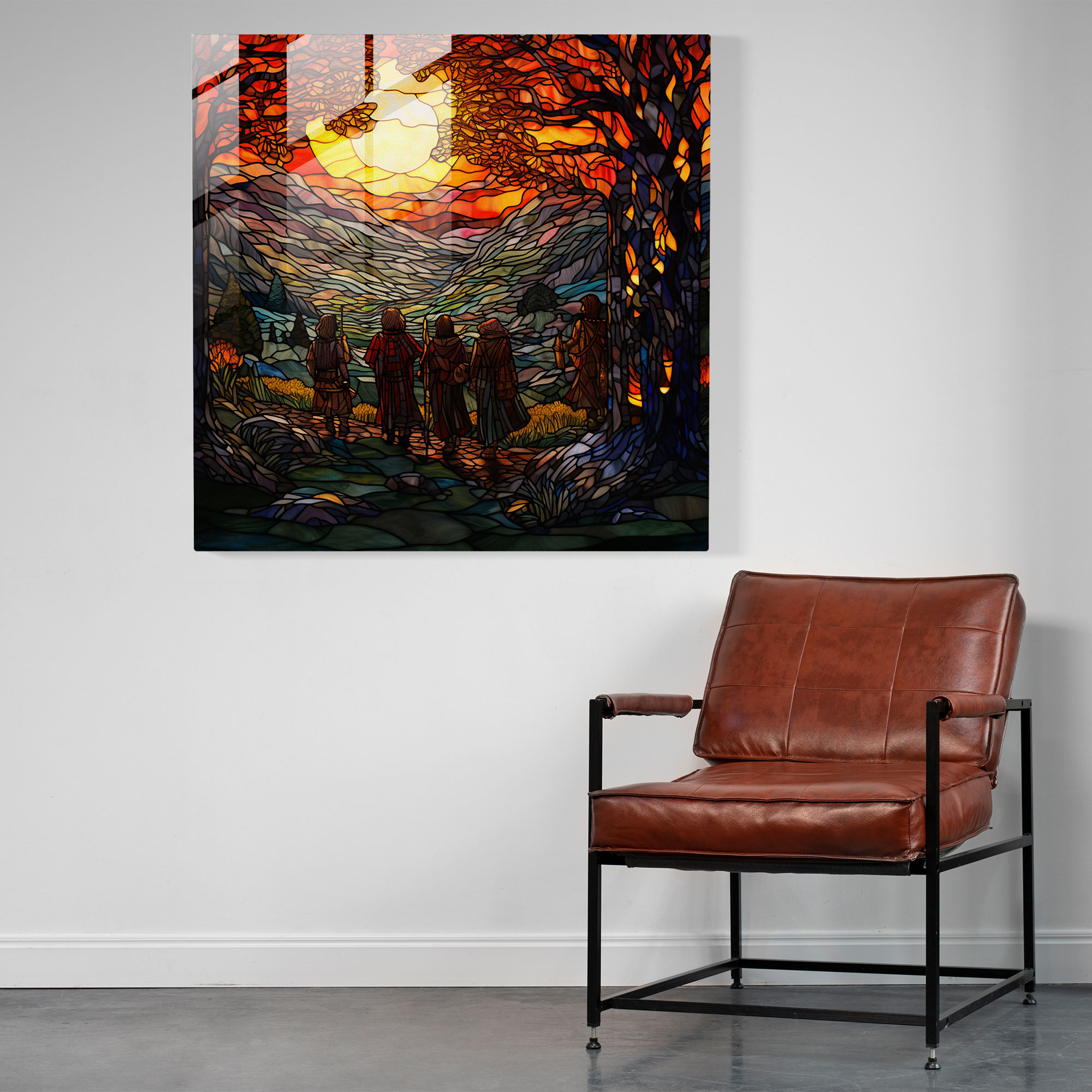 The Lord Of The Rings Glass Wall Art - Stained Glass Mosaic - The Lord Of The Rings, Glass Art, Stained Glass Mosaic, Glass Print