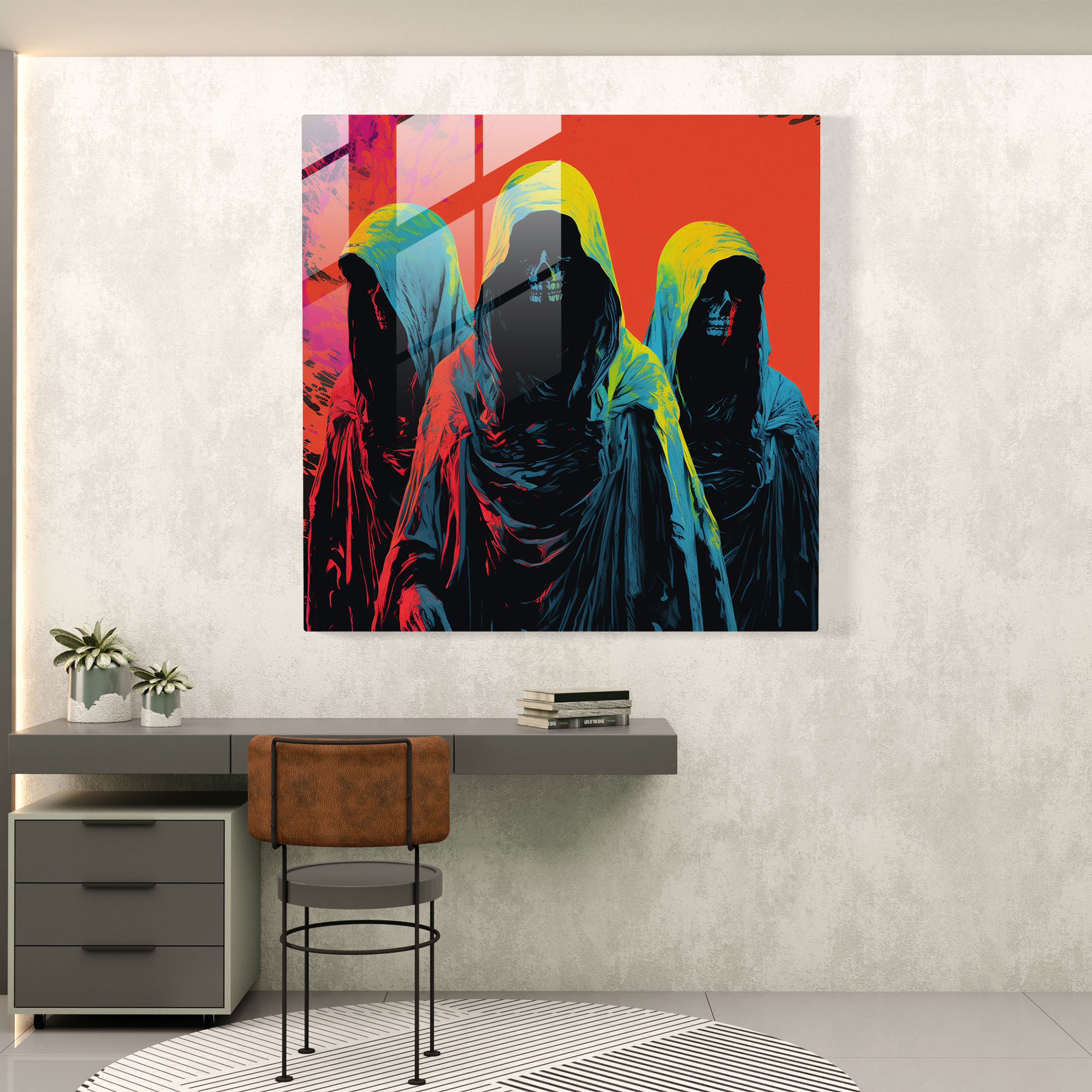 Lord Of The Rings Glass Print - Vibrant Ringwraiths Collage - The Lord Of The Rings, Glass Print, Ringwraiths, Pop Art Illustration