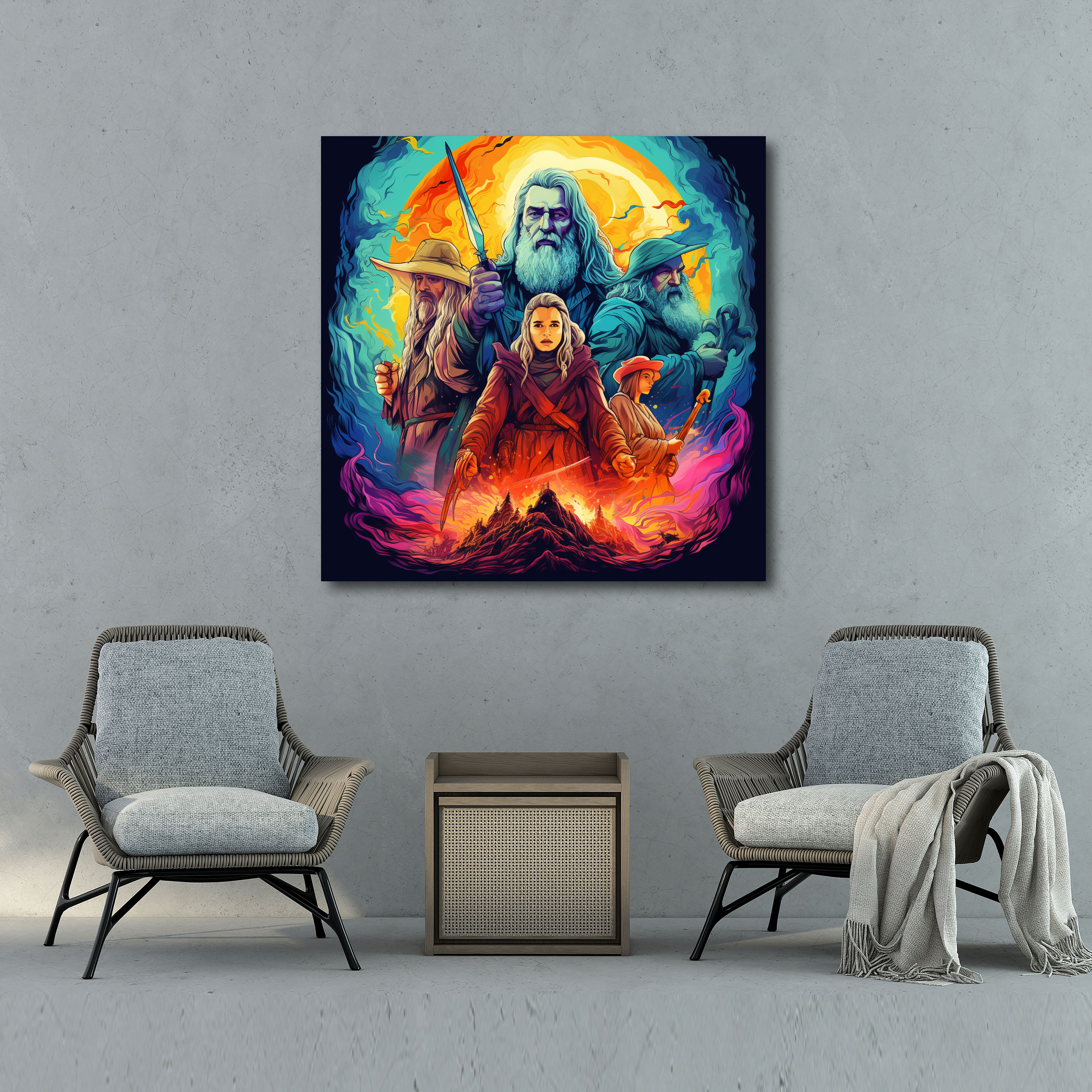The Lord Of The Rings Pop Art Canvas Print - Iconic Characters - The Lord Of The Rings, The Lord Of The Rings, Eye-Catching Design, Pop Art