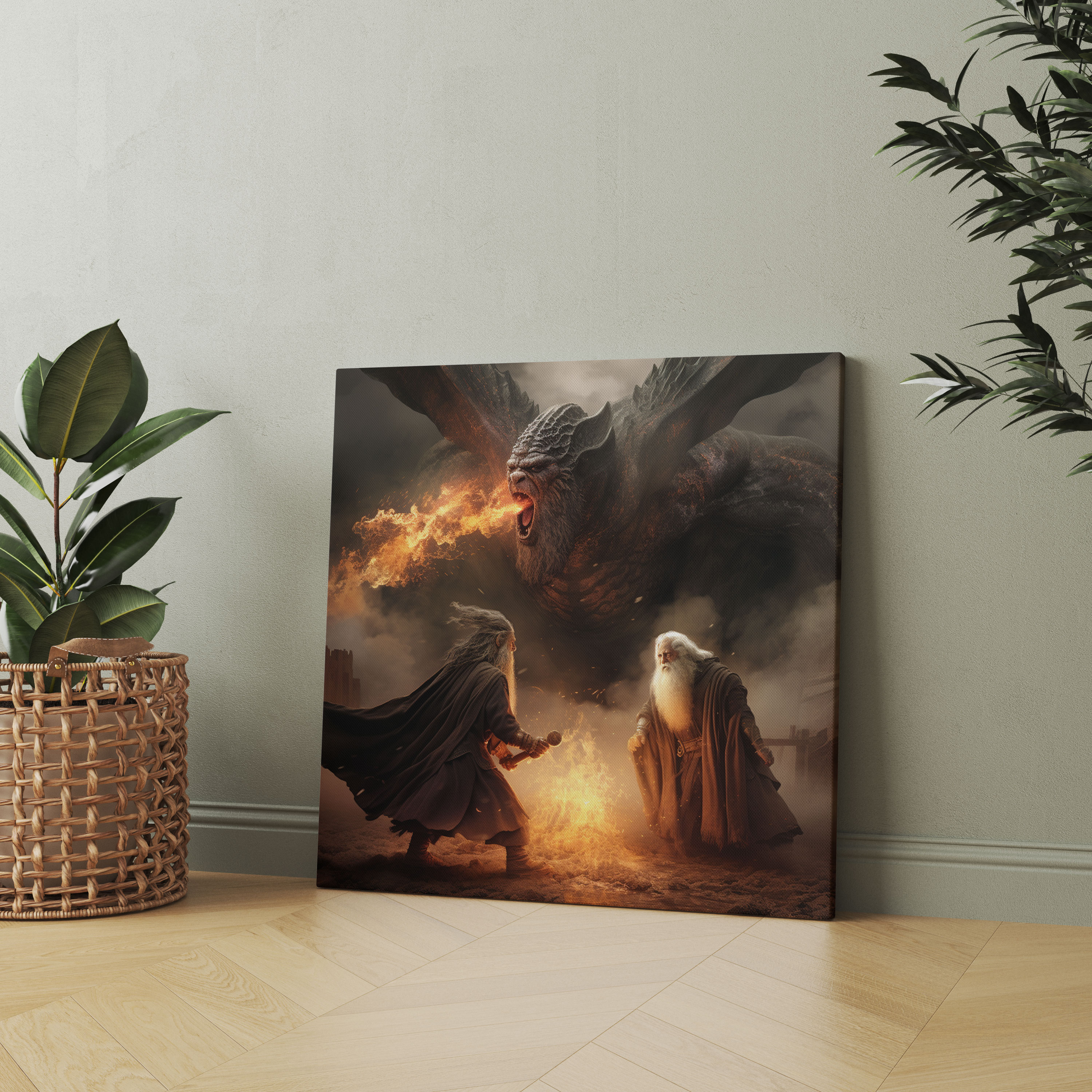 The Lord Of The Rings Wall Art - Gandalf Vs Balrog - The Lord Of The Rings, Canvas Print, Home Decoration, Wall Decoration