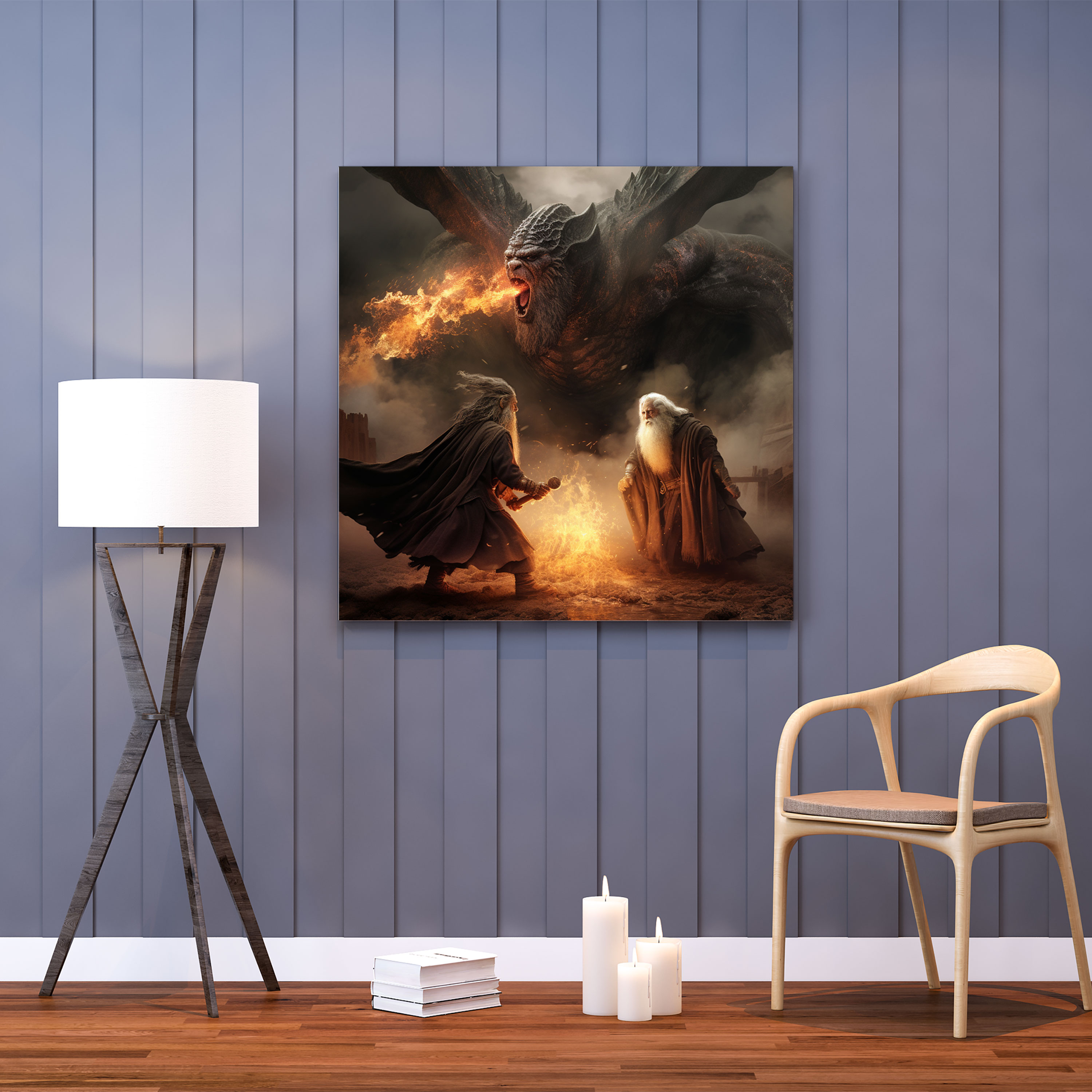 The Lord Of The Rings Wall Art - Gandalf Vs Balrog - The Lord Of The Rings, Canvas Print, Home Decoration, Wall Decoration