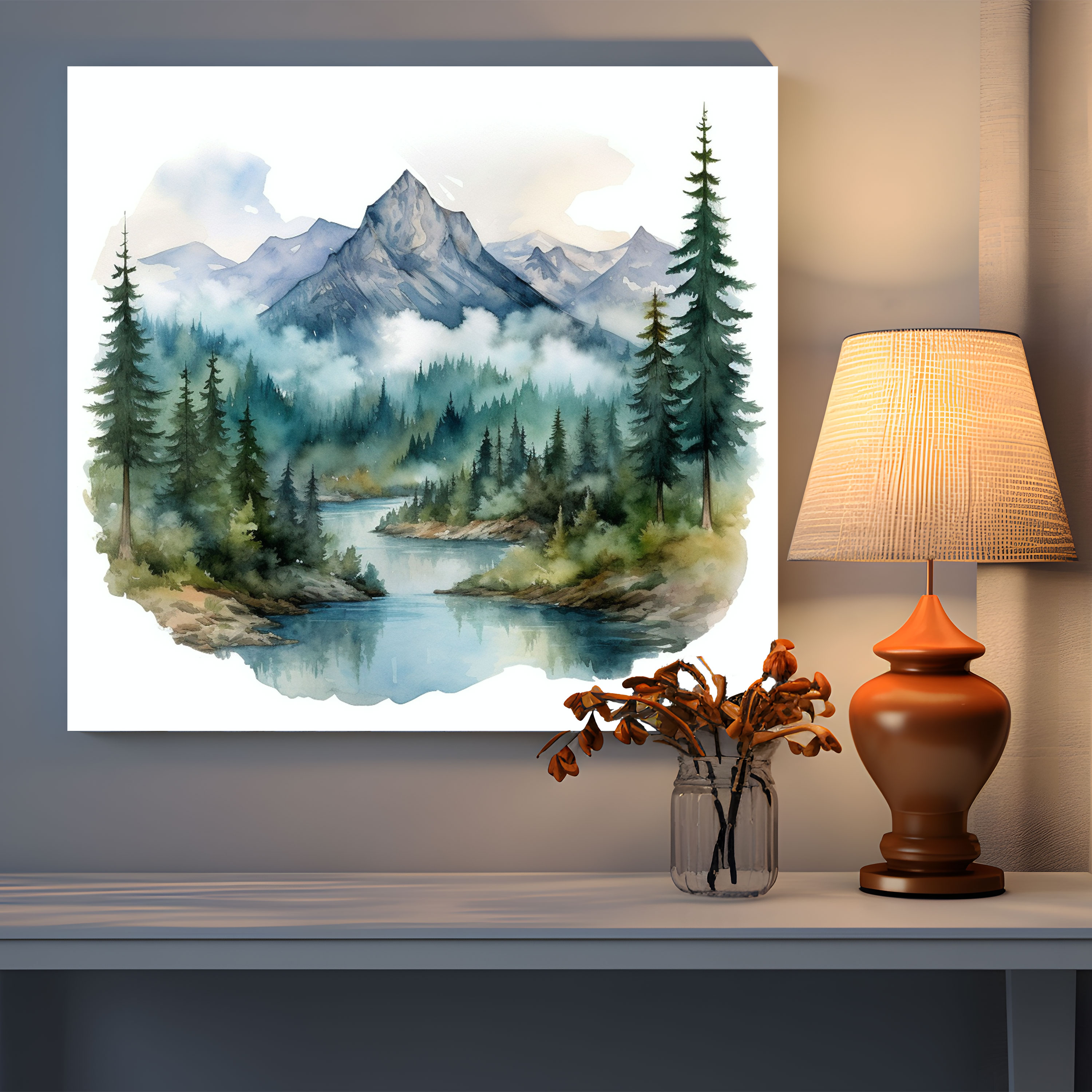 The Lord Of The Rings Canvas Print - Mountain Range Wall Art - The Lord Of The Rings, Canvas, Mountain Range, Mystical Forest