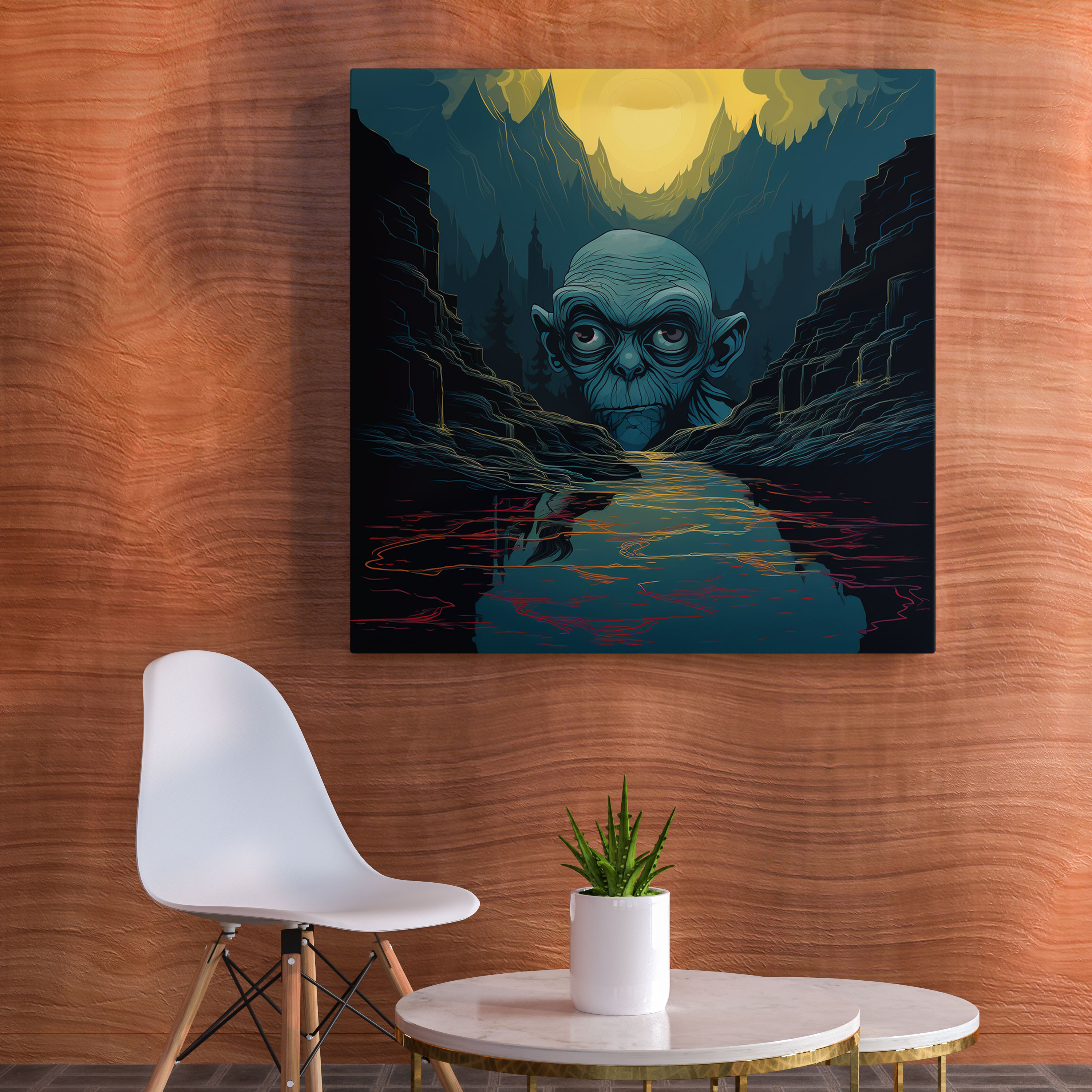The Lord Of The Rings Canvas Print - Gollum In The Misty Mountains - The Lord Of The Rings, Misty Mountains, Canvas Wall Art, Gollum