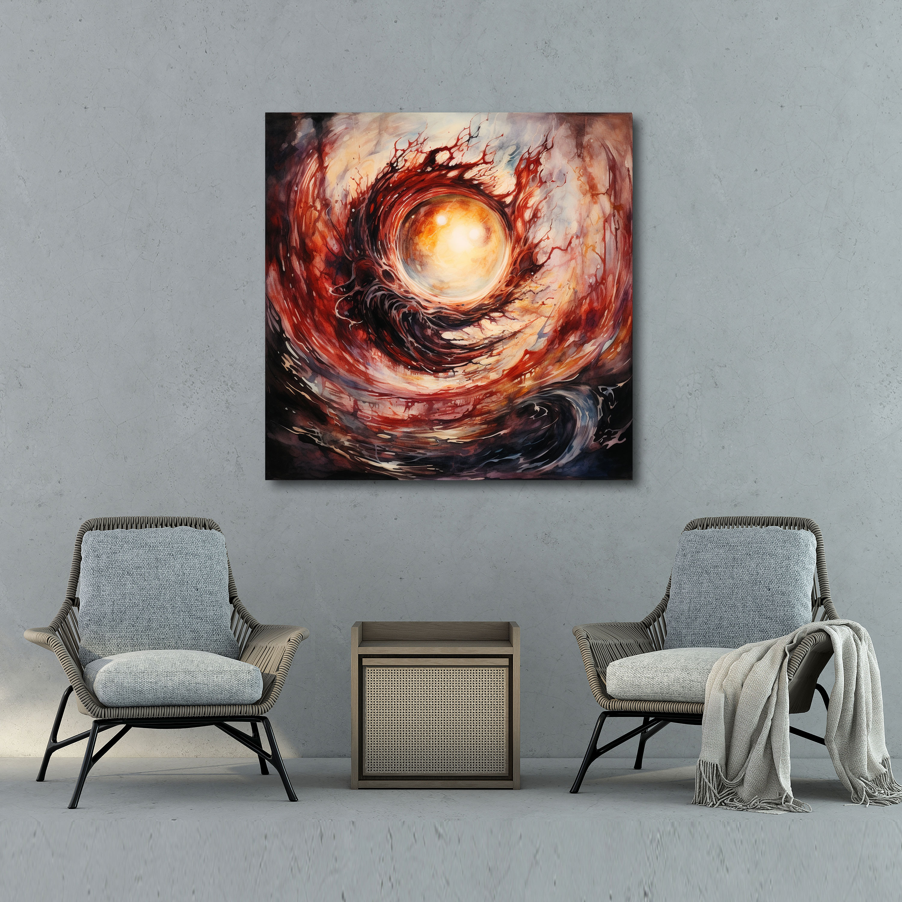 The Lord Of The Rings Wall Art - Eye Of Sauron In Fiery Whirlpool - The Lord Of The Rings, Abstract Artwork, Canvas Wall Art, Canvas