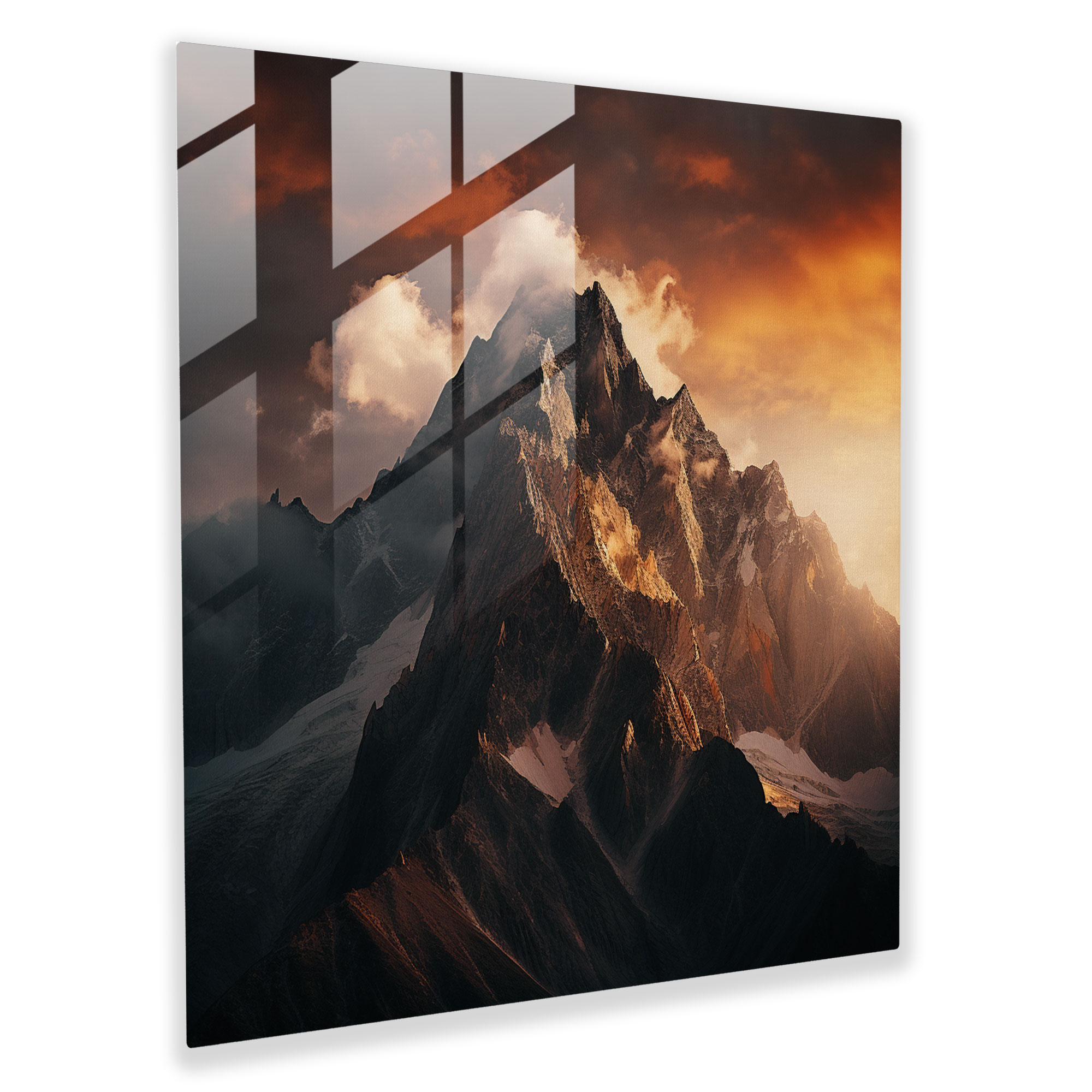 The Most Beautiful Landscapes Of The World - Rugged Mountain Sunrise Glass Print - The Most Beautiful Landscapes Of The World, Contemporary Photography, Glass Print, Modern Art
