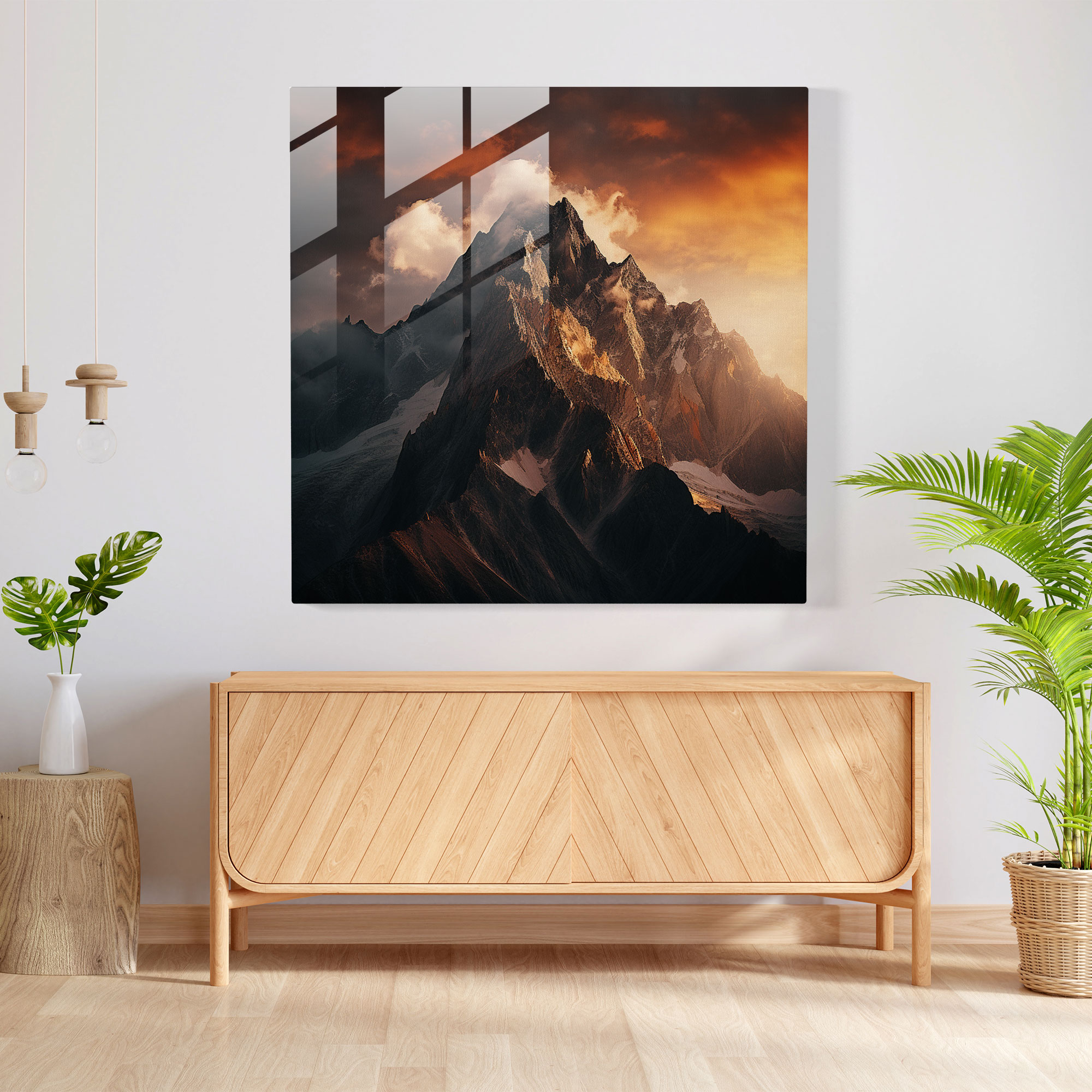The Most Beautiful Landscapes Of The World - Rugged Mountain Sunrise Glass Print - The Most Beautiful Landscapes Of The World, Contemporary Photography, Glass Print, Modern Art