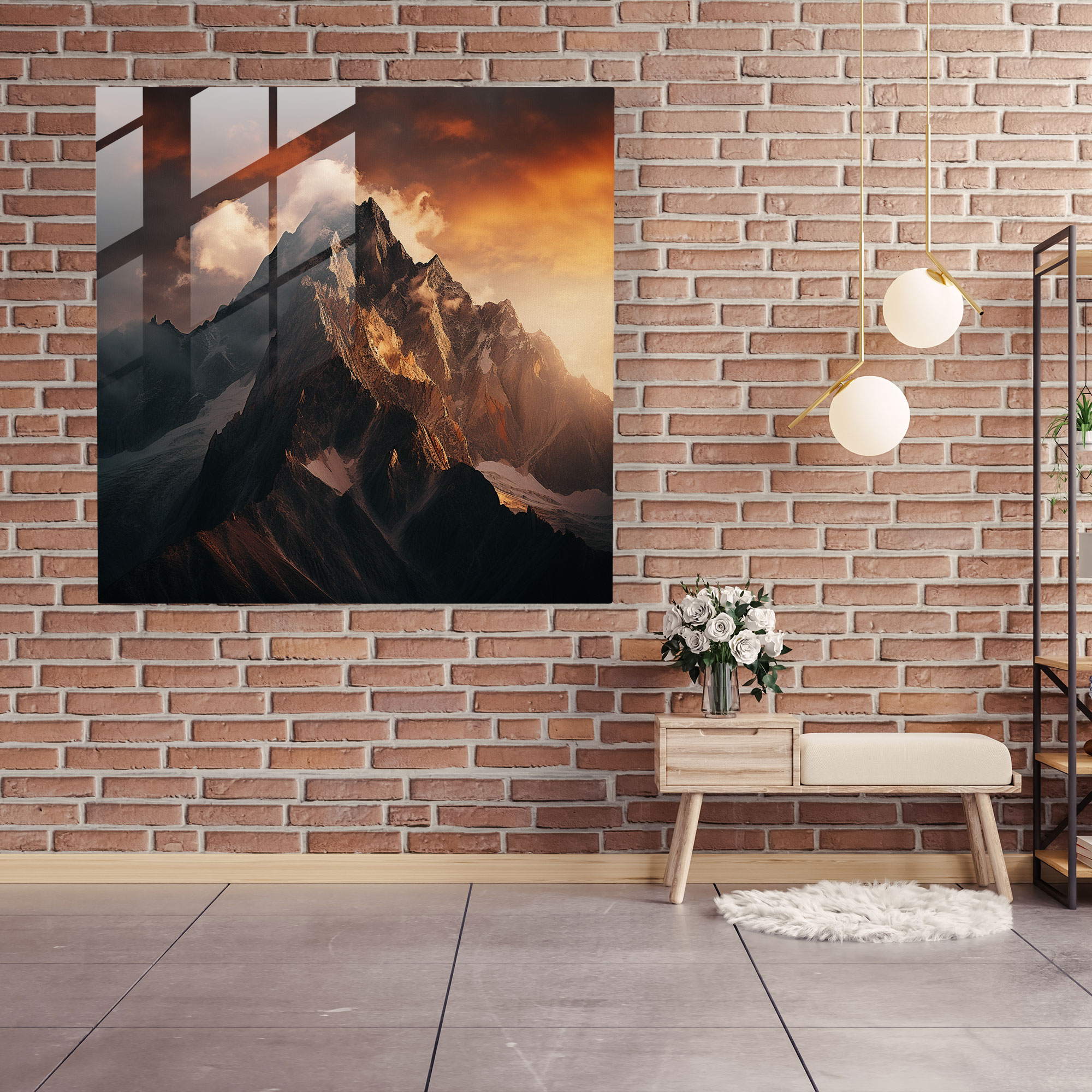 The Most Beautiful Landscapes Of The World - Rugged Mountain Sunrise Glass Print - The Most Beautiful Landscapes Of The World, Contemporary Photography, Glass Print, Modern Art