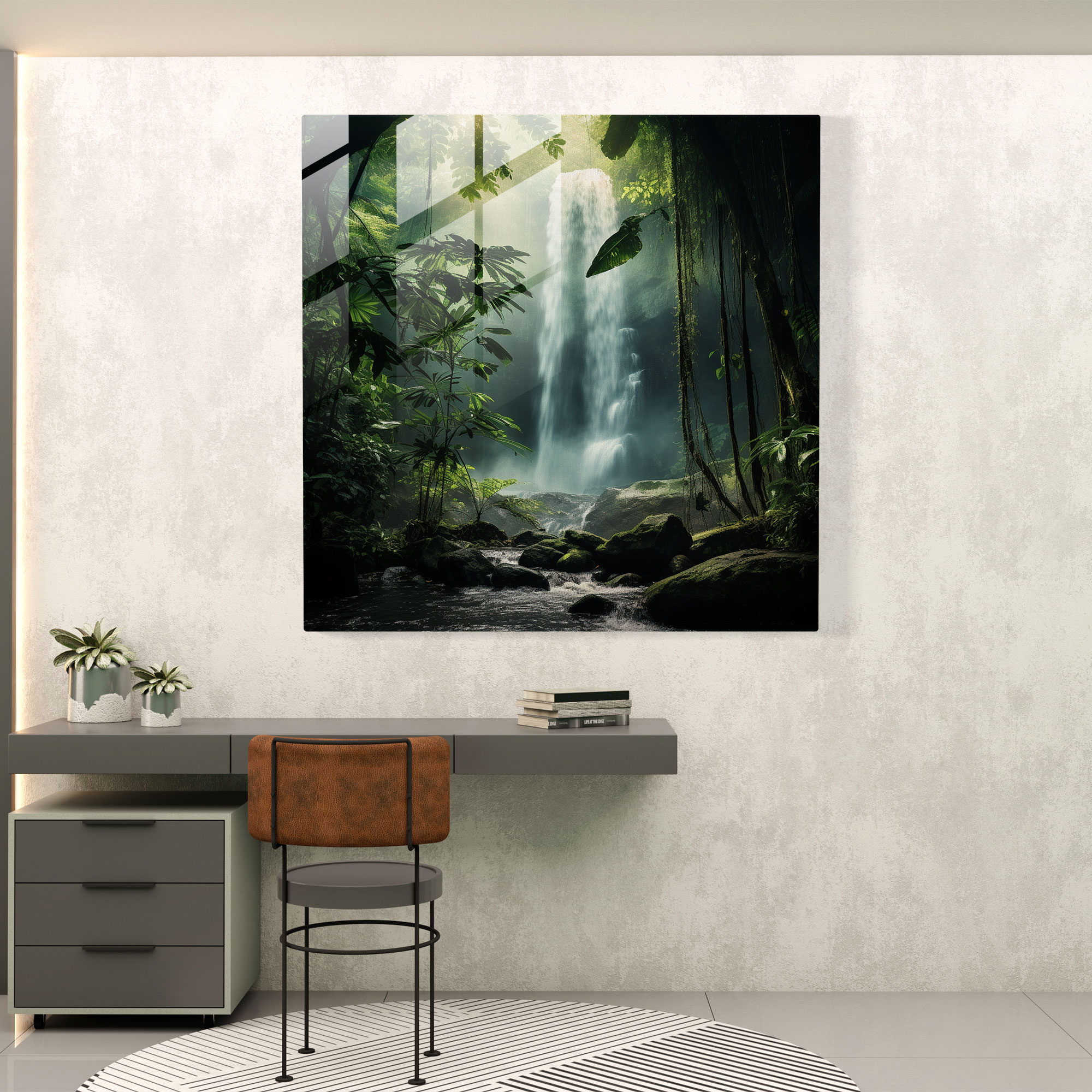 The Most Beautiful Landscapes Of The World - Majestic Waterfall Glass Print - The Most Beautiful Landscapes Of The World, The Most Beautiful Landscapes Of The World, Nature, Modern Art