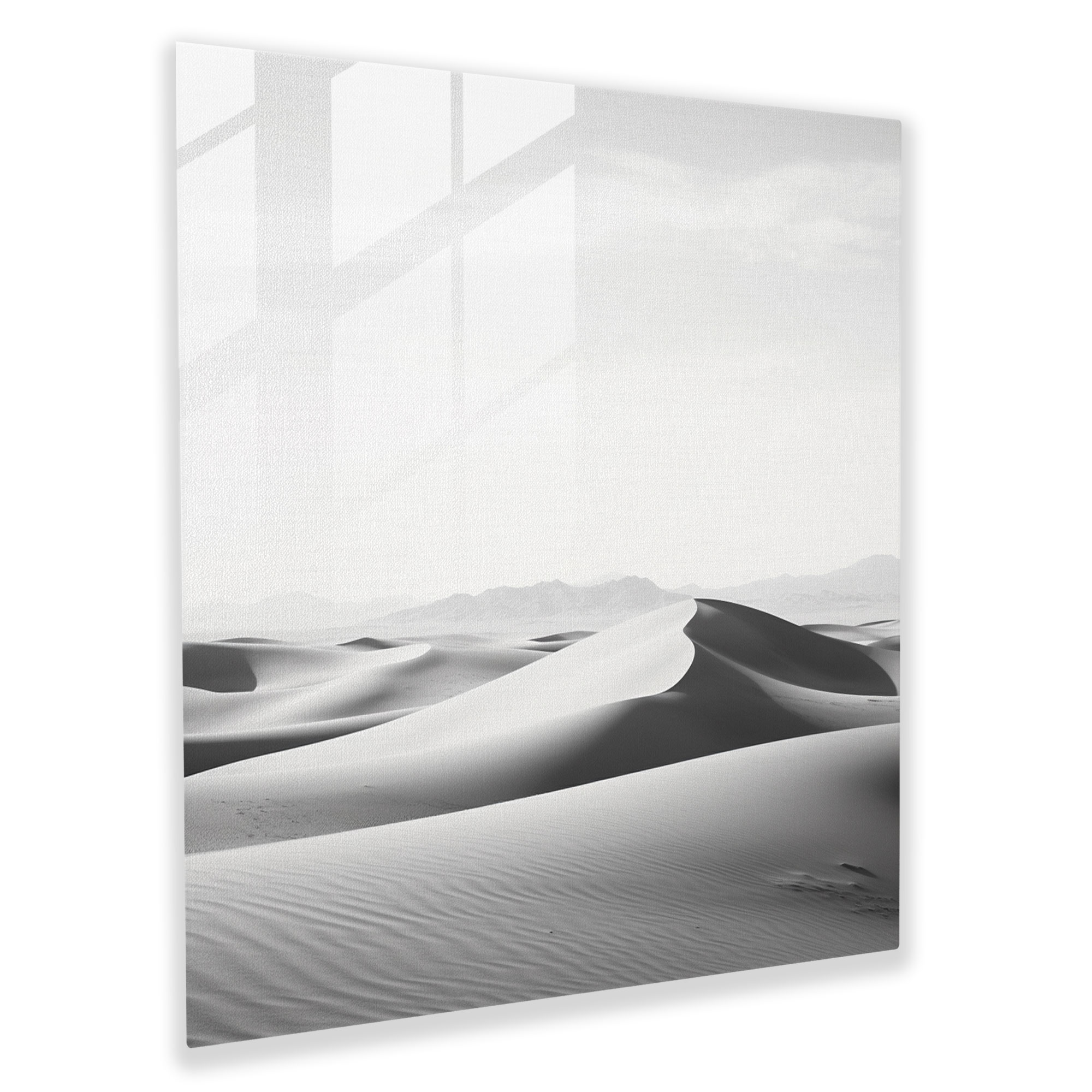 The Most Beautiful Landscapes Of The World - Desert Landscape Glass Print - The Most Beautiful Landscapes Of The World, Wall Decoration, Home Decoration, Minimalist Black And White Photograph