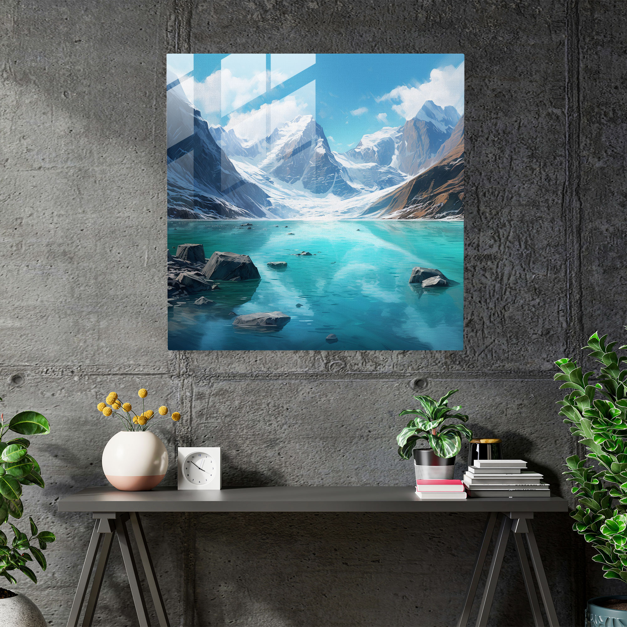 The Most Beautiful Landscapes Of The World - Turquoise Lake Glass Print - The Most Beautiful Landscapes Of The World, Snow-Capped Mountains, Glass Art, Modern Art