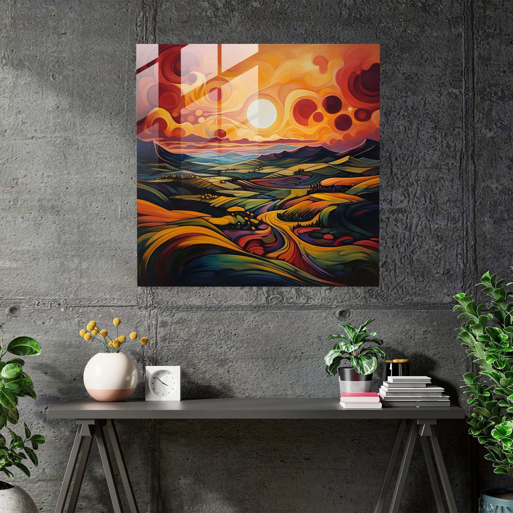 The Most Beautiful Landscapes Of The World - Abstract Sunset Glass Print - The Most Beautiful Landscapes Of The World, The Most Beautiful Landscapes Of The World, Home Decoration, Glass Print